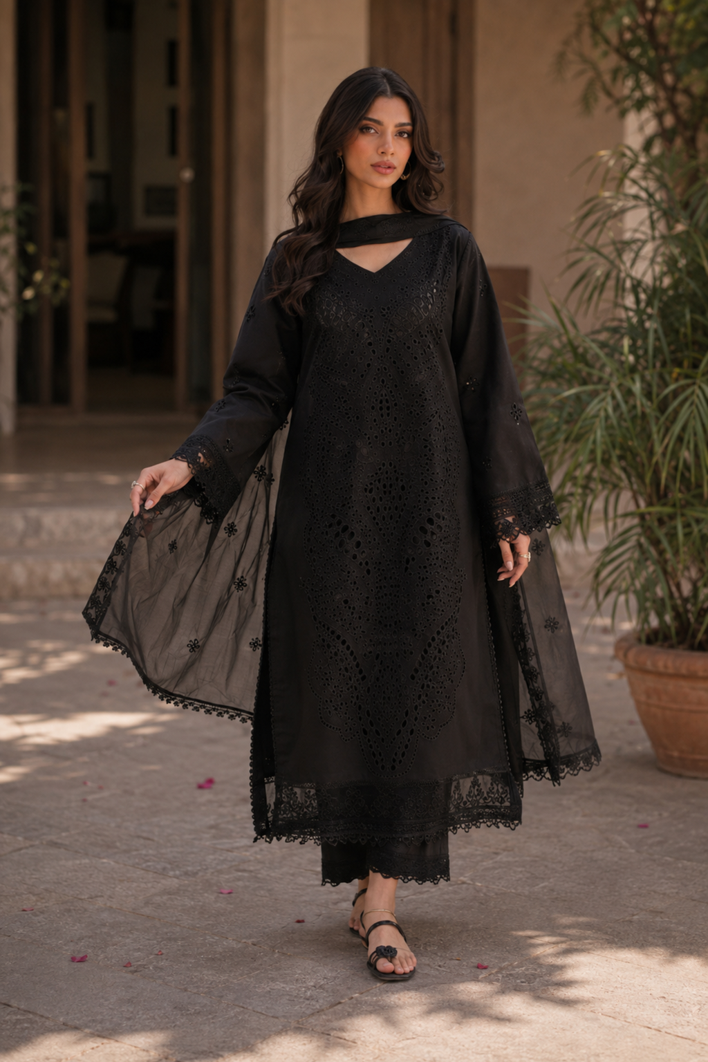 Suhana - Lawn 3PC Chikenkari Heavy Embroidered Suit | Unstitched Summer Luxe '26