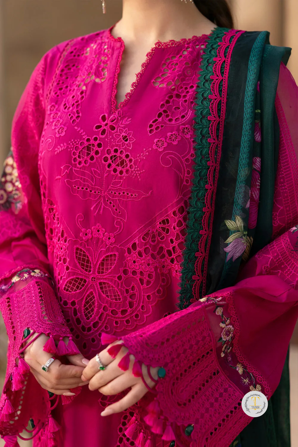 Sunehri - Lawn 3PC Chikenkari Heavy Embroidered Suit | Unstitched Summer Luxe '26