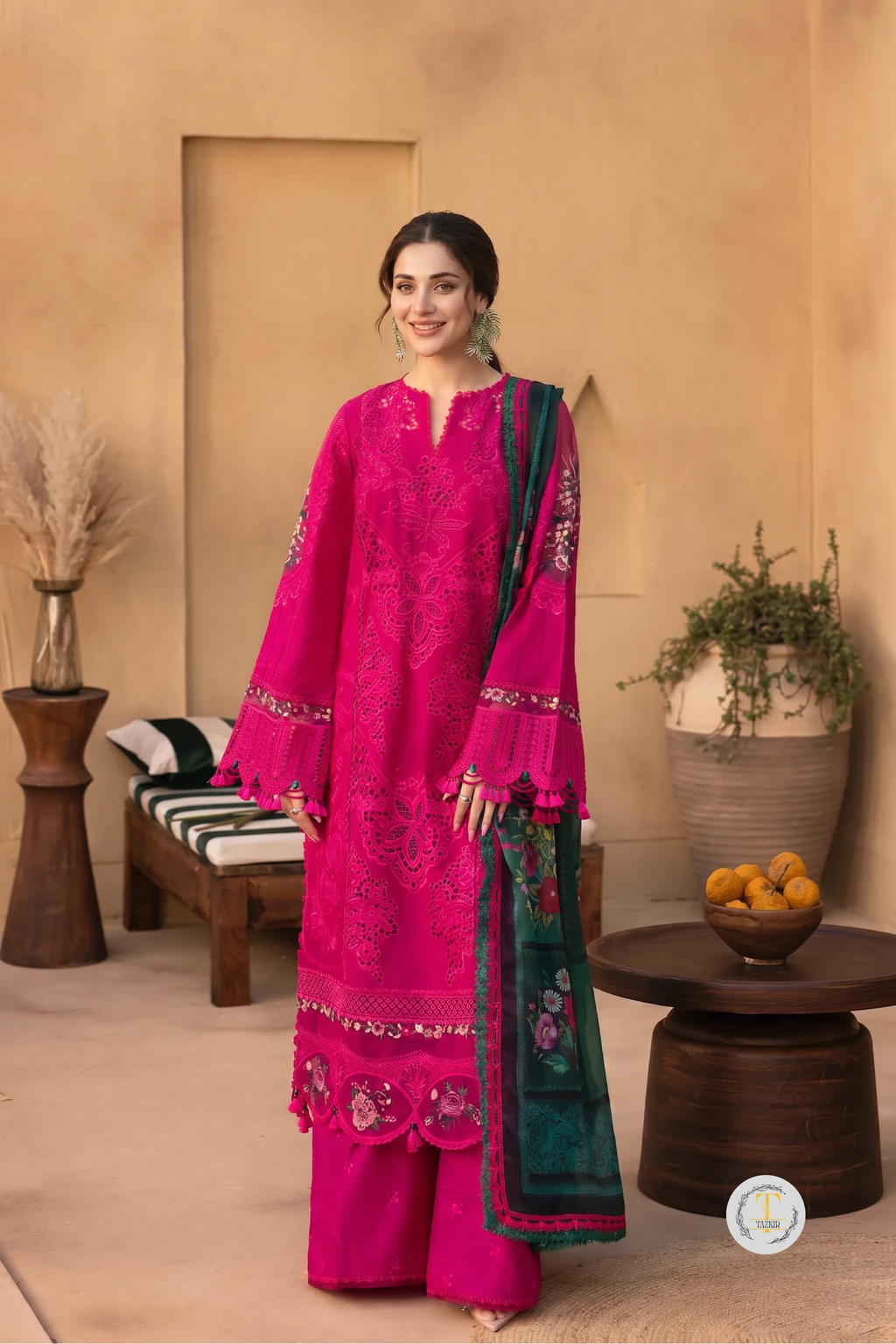 Sunehri - Lawn 3PC Chikenkari Heavy Embroidered Suit | Unstitched Summer Luxe '26