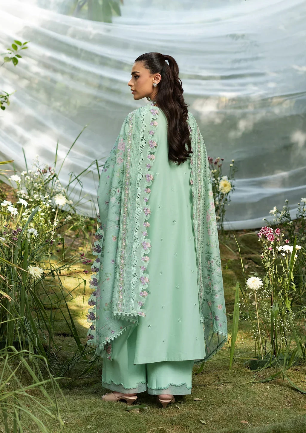 Shahnaz - Luxury Dhanak 3PC Chikenkari Heavy Embroidered Suit | EA-W- 122 Luxe '26