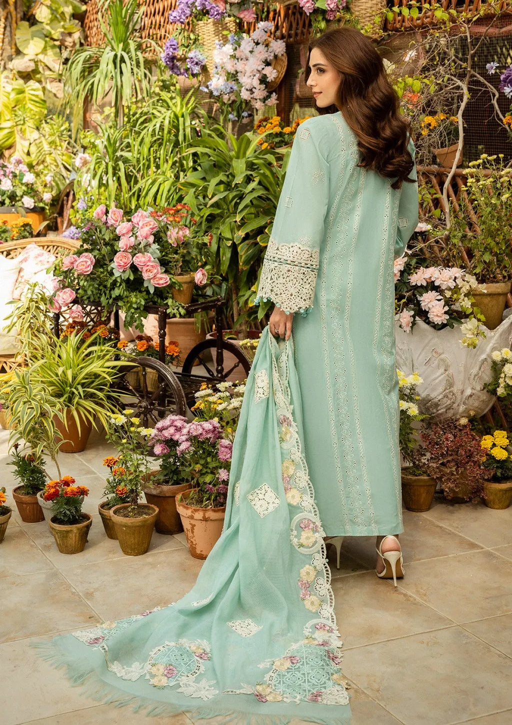 Zarqa - Luxury Lawn 3PC Chikenkari Heavy Embroidered Suit | ZF-069 Unstitched Summer Luxe '26