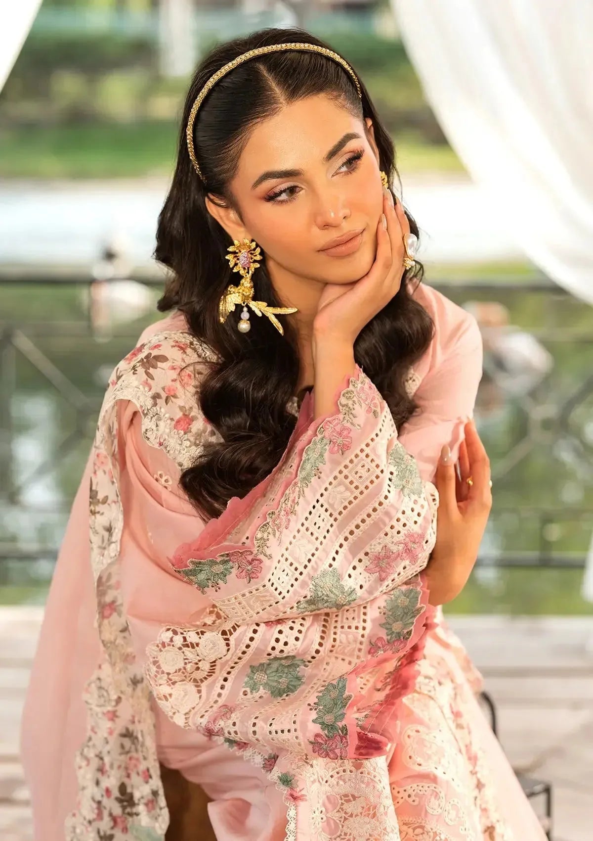 Zayna - Luxury Lawn 3PC Chikenkari Heavy Embroidered Suit | ZF-068 Unstitched Summer Luxe '26