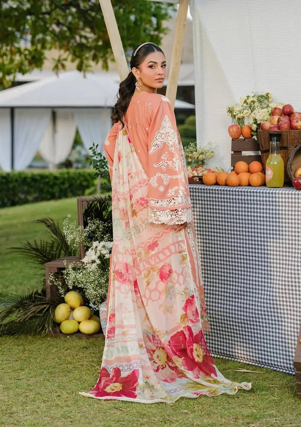 Mehwar - Luxury Lawn 3PC Chikenkari Heavy Embroidered Suit | Zf-031 Unstitched Summer Luxe '26