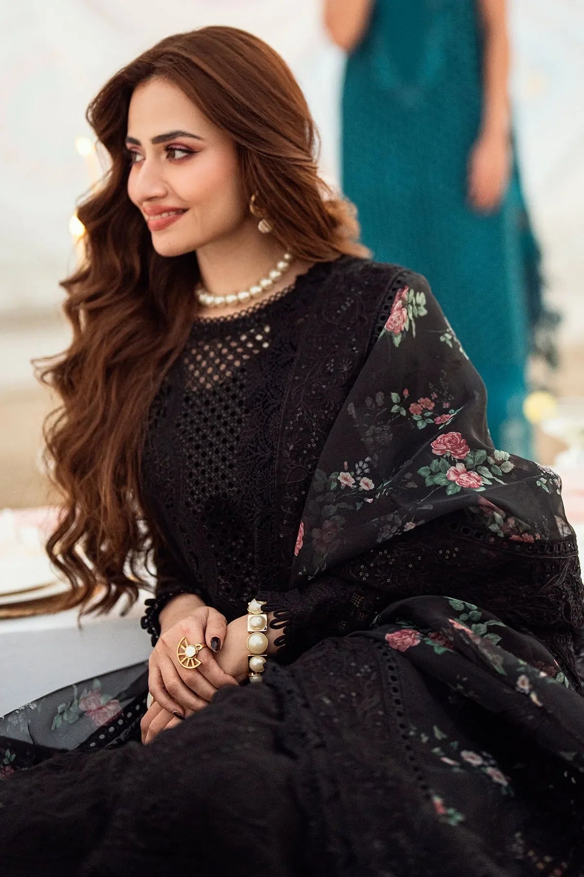 Nureh - Luxury Lawn 3PC Chikenkari Heavy Embroidered Suit | ZF-063 Unstitched Summer Luxe '26