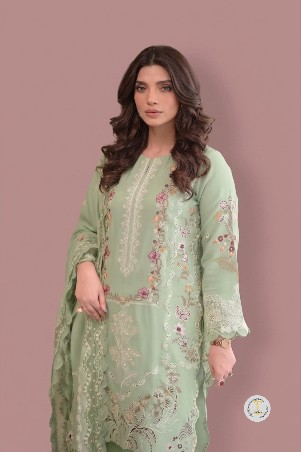 Areej - Lawn 3PC Chikenkari Heavy Embroidered Suit | Unstitched Summer Luxe '26
