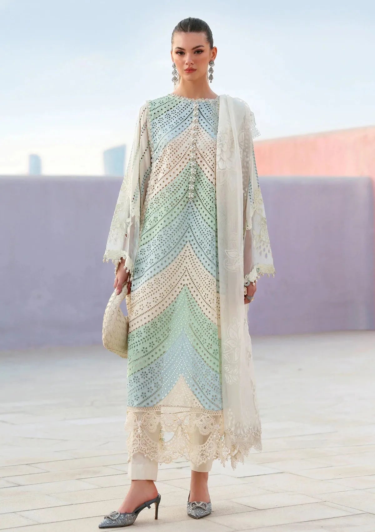 Nawal - Luxury Lawn 3PC Chikenkari Heavy Embroidered Suit | ZF-086 Summer Luxe '26