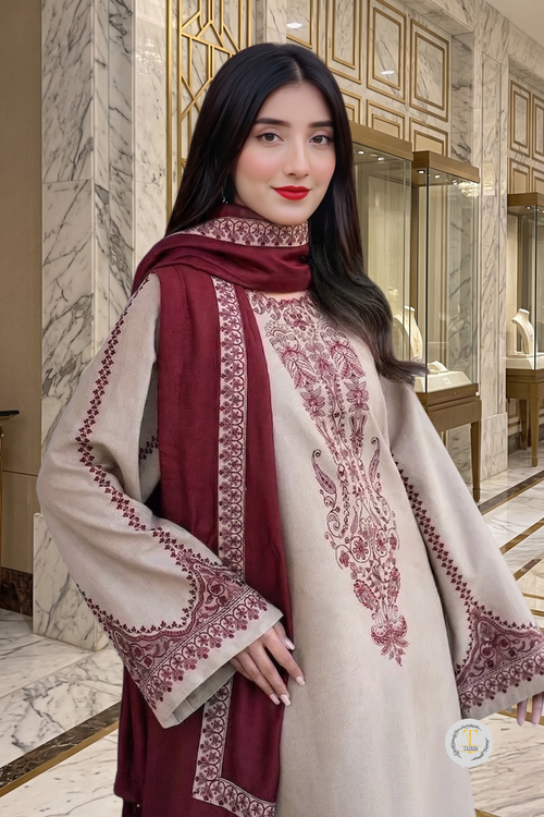 Afshan - Lawn 3PC Chikenkari Heavy Embroidered Suit | Unstitched Summer Luxe '26