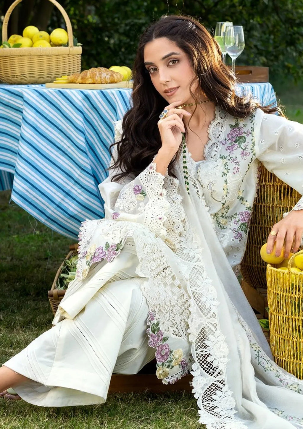Karima- Luxury Lawn 3PC Chikenkari Heavy Embroidered Suit | ZF-083 Summer Luxe '26