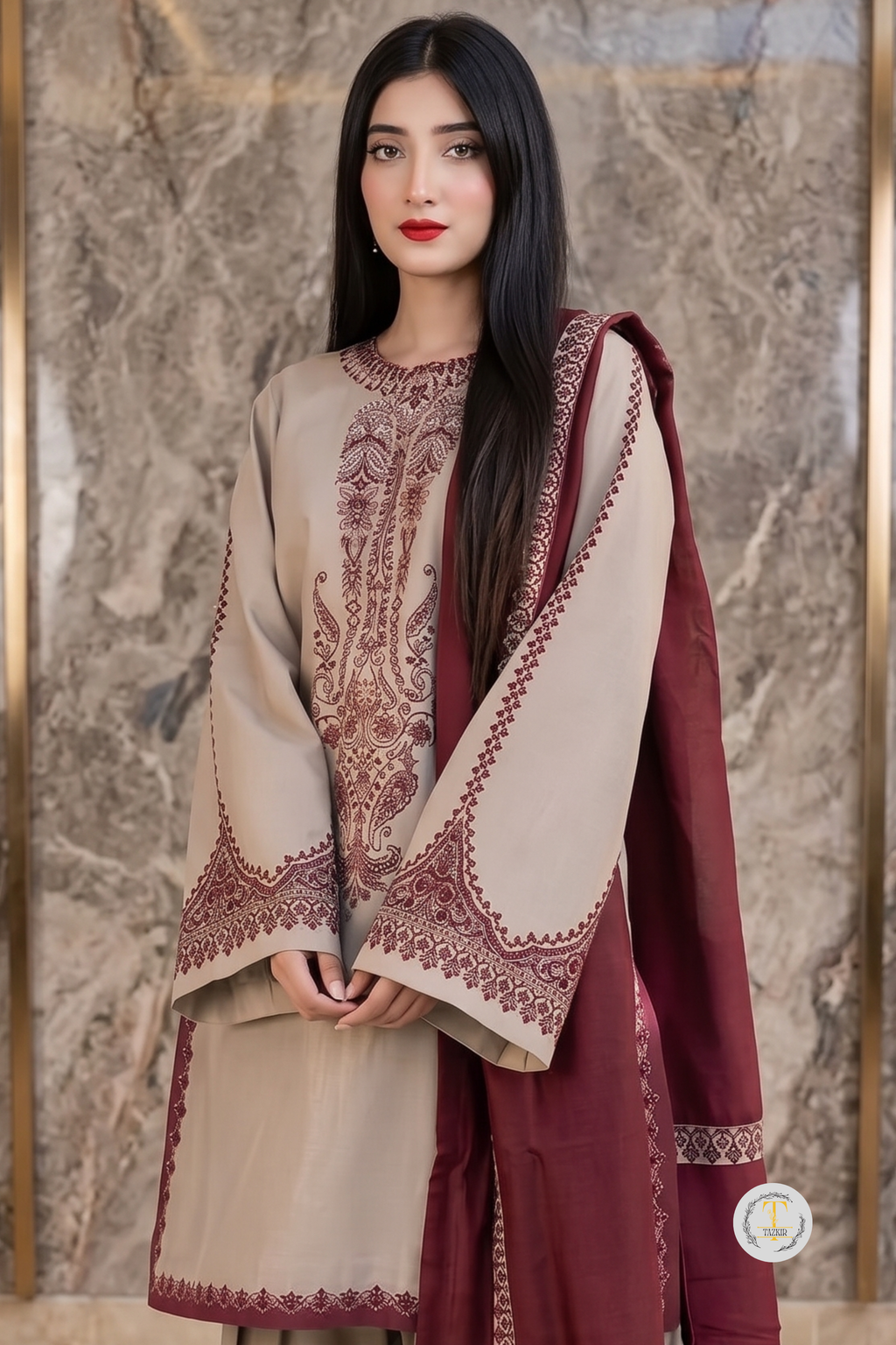 Afshan - Lawn 3PC Chikenkari Heavy Embroidered Suit | Unstitched Summer Luxe '26