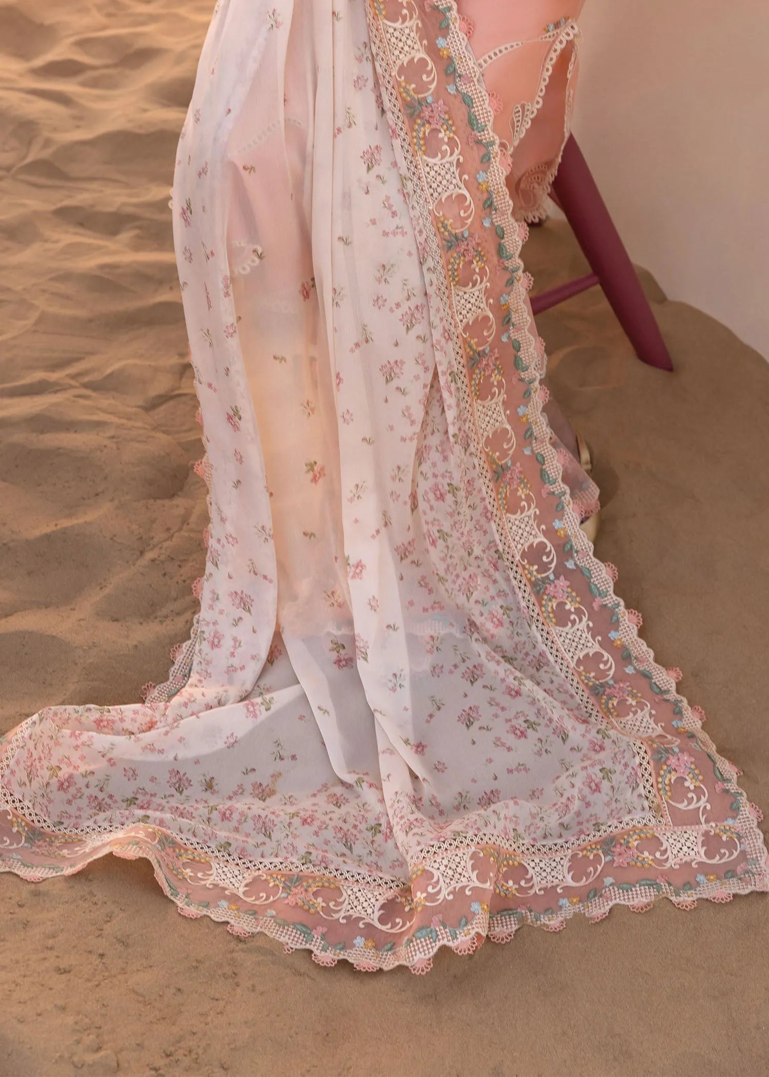 Hande - Luxury Lawn 3PC Chikenkari Heavy Embroidered Suit | ZF-066 Unstitched Summer Luxe '26