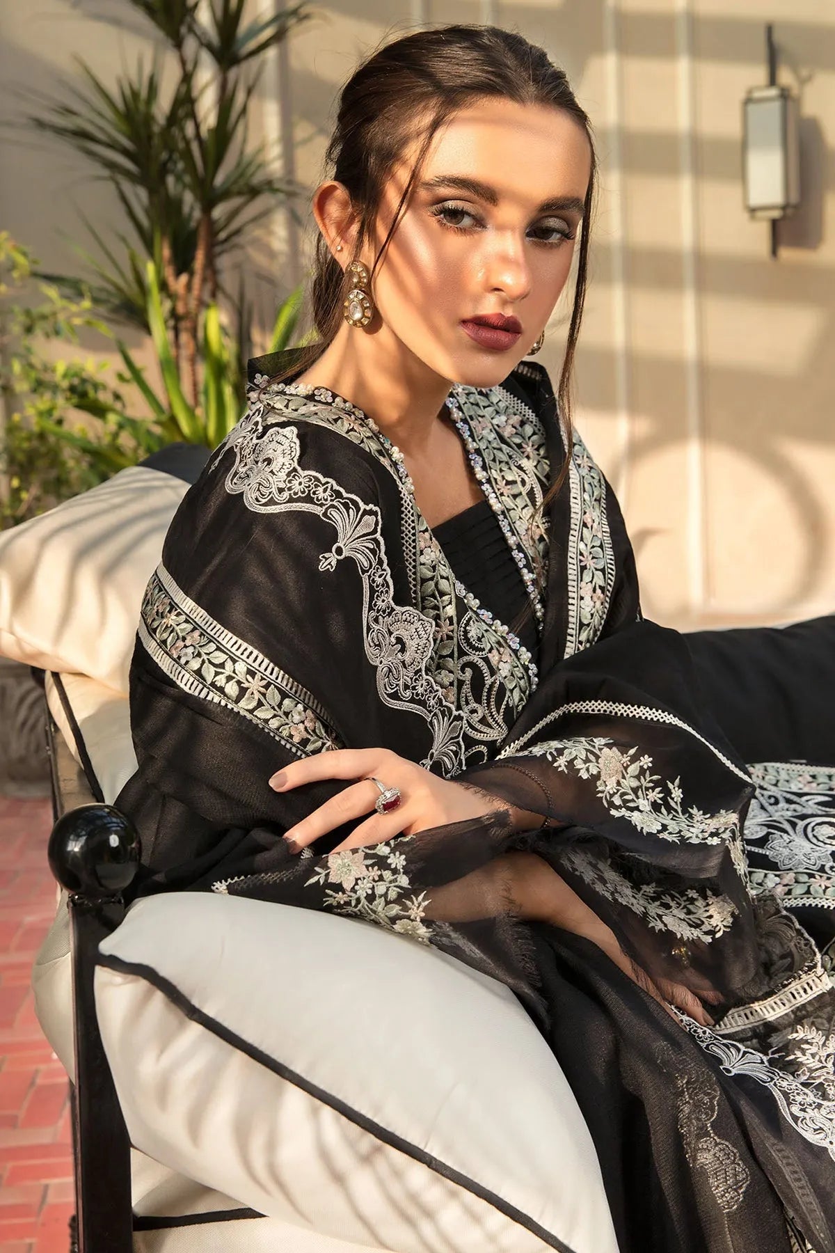 Rubab ZF-S-054 - Luxury Lawn 3PC Chikenkari Heavy Embroidered Suit | Unstitched Summer Luxe '26