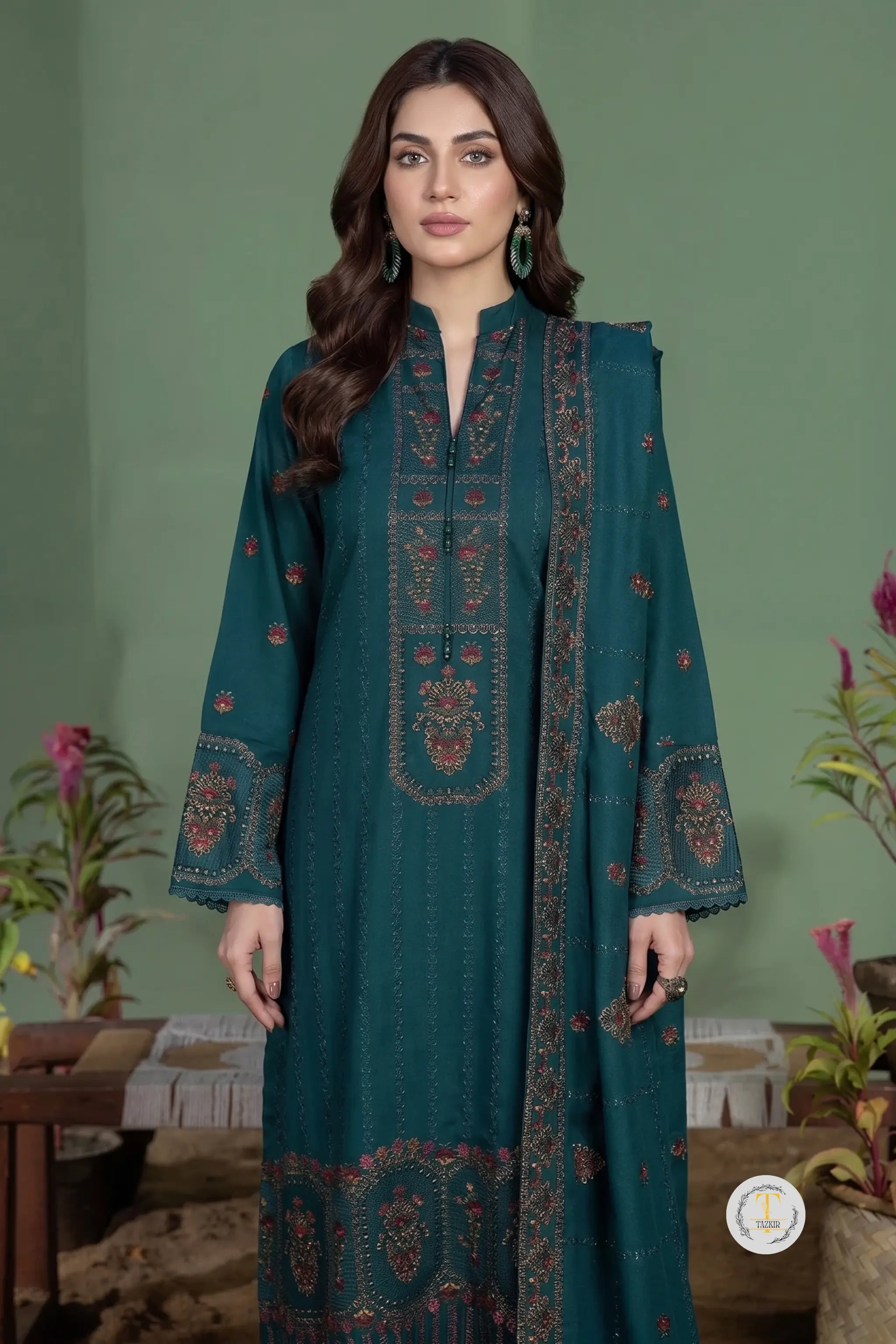 Alishba - Luxury Lawn 3PC Chikenkari Heavy Embroidered Suit | ZF-095 Summer Luxe '26