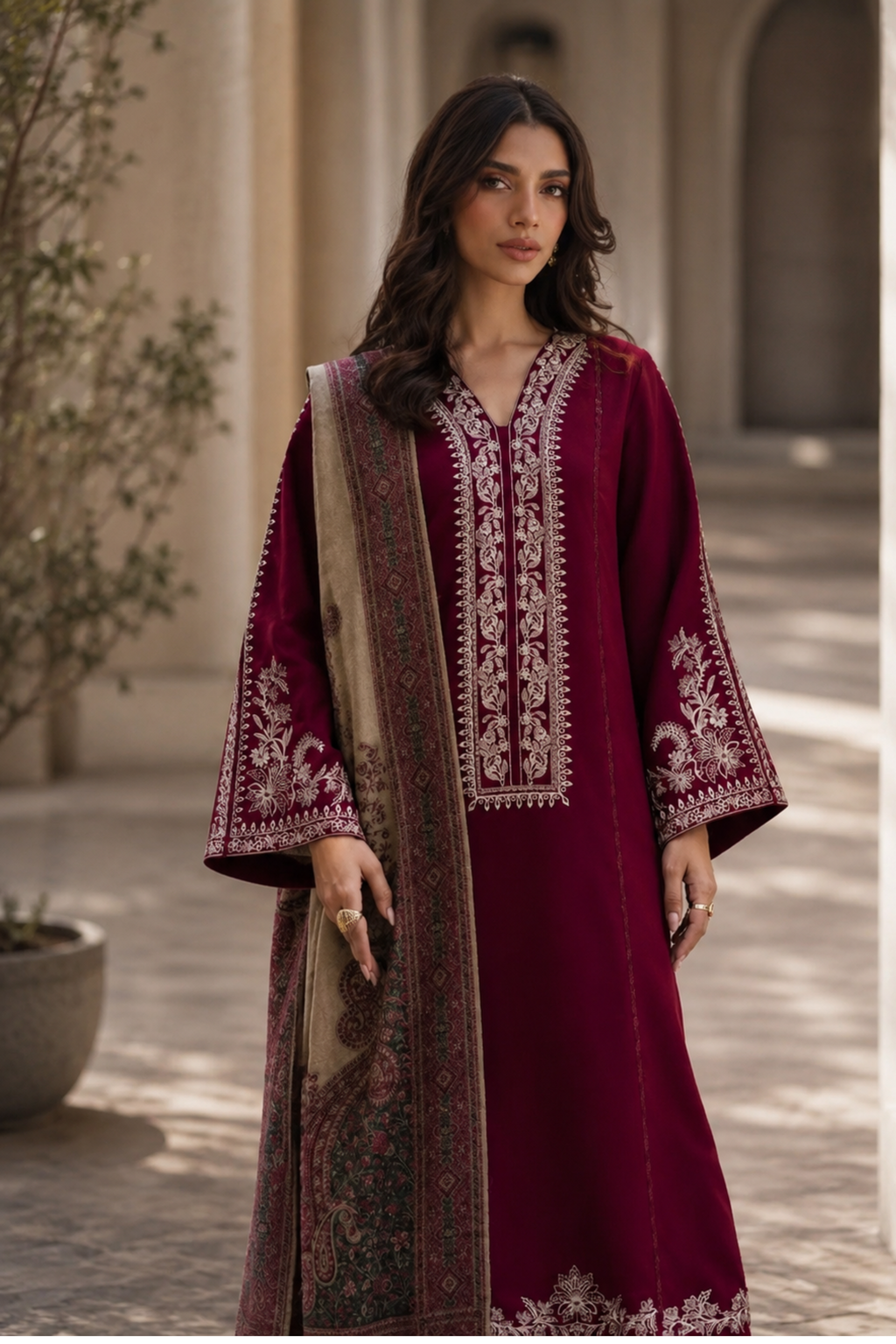 Aliya - Lawn 3PC Chikenkari Heavy Embroidered Suit | Unstitched Summer Luxe '26