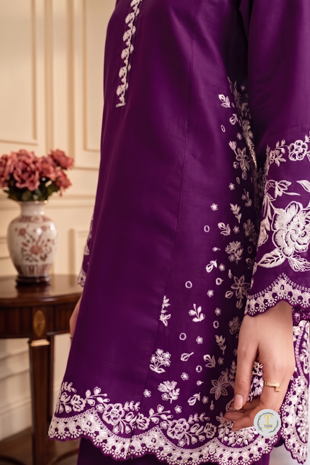 Arfa- Lawn 3PC Chikenkari Heavy Embroidered Suit | Unstitched Summer Luxe '26