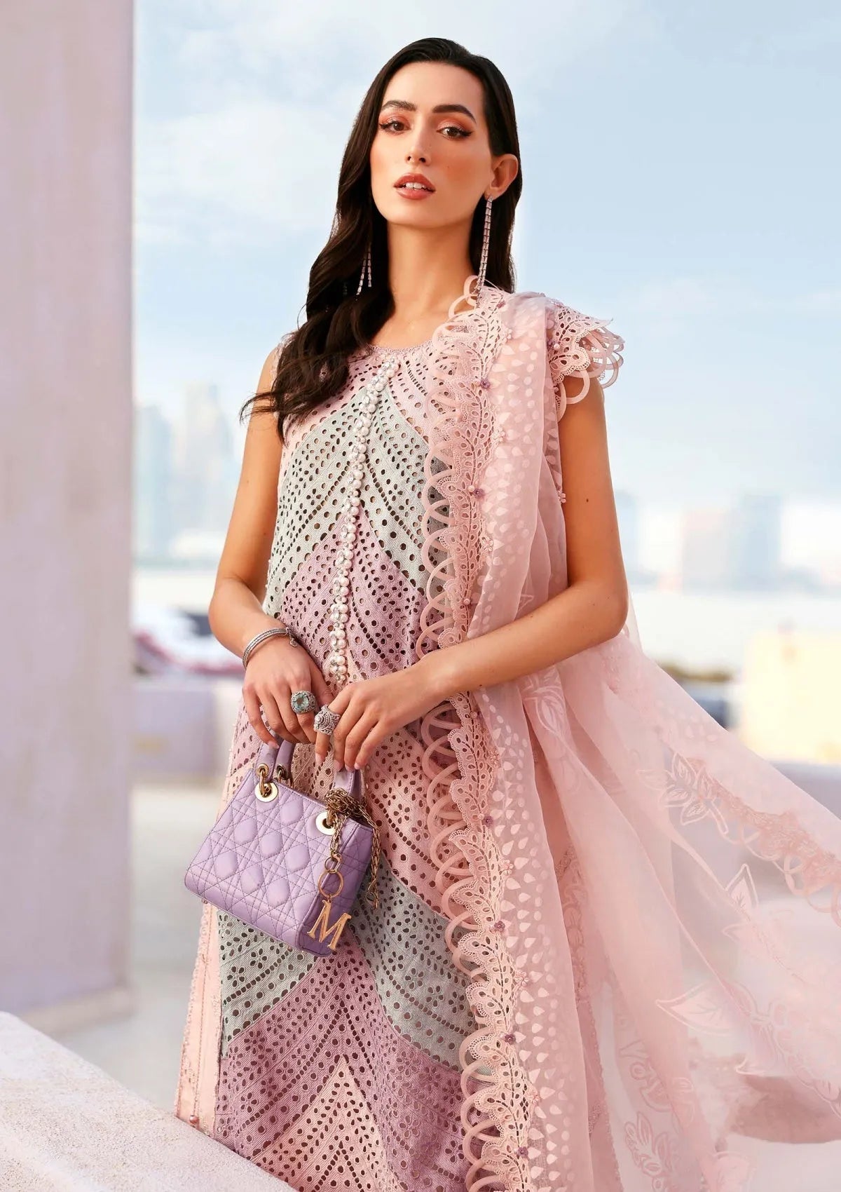 Salma - Luxury Lawn 3PC Chikenkari Heavy Embroidered Suit | ZF-085 Summer Luxe '26