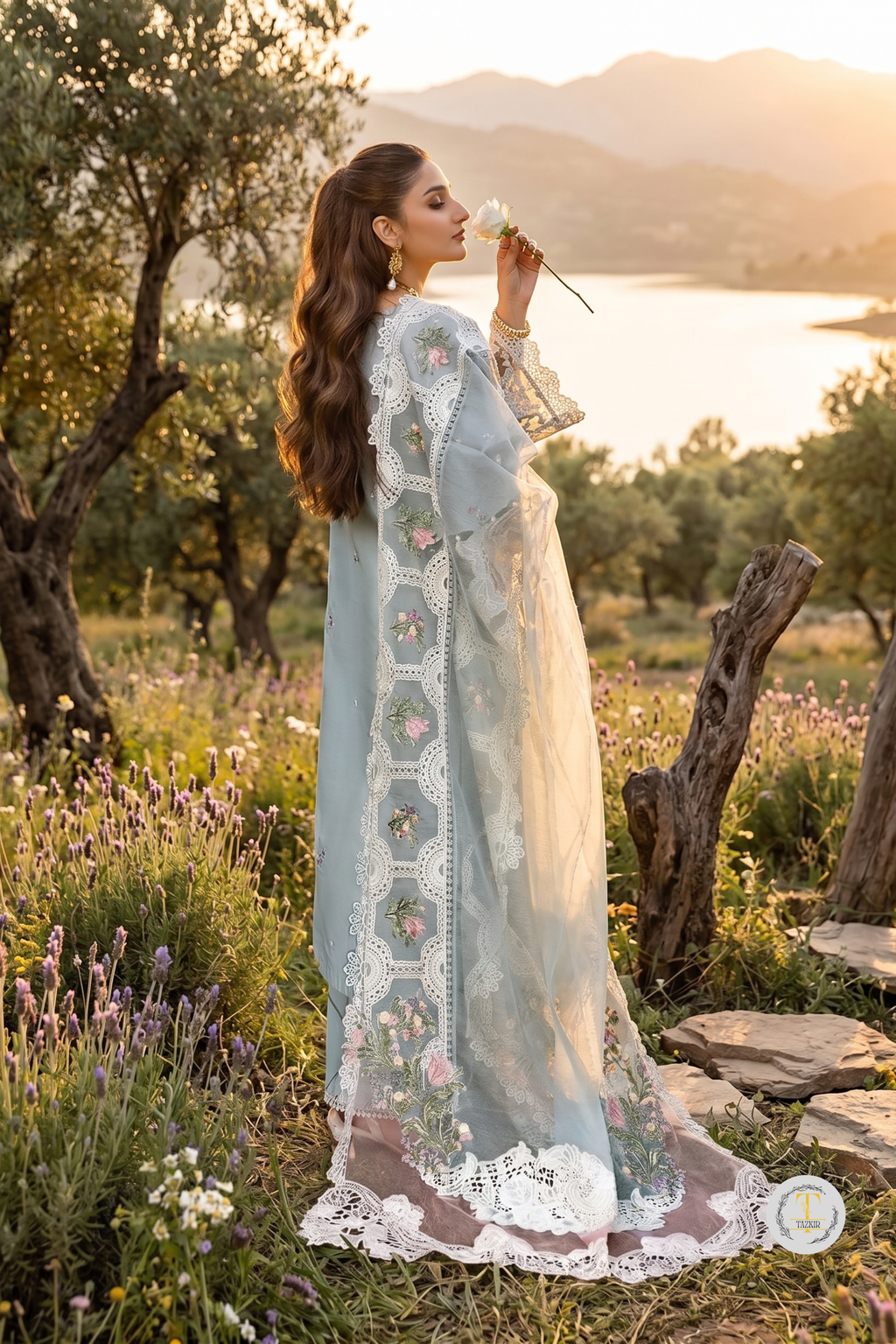 Khushbu - Lawn 3PC Chikenkari Heavy Embroidered Suit | Unstitched Summer Luxe '26