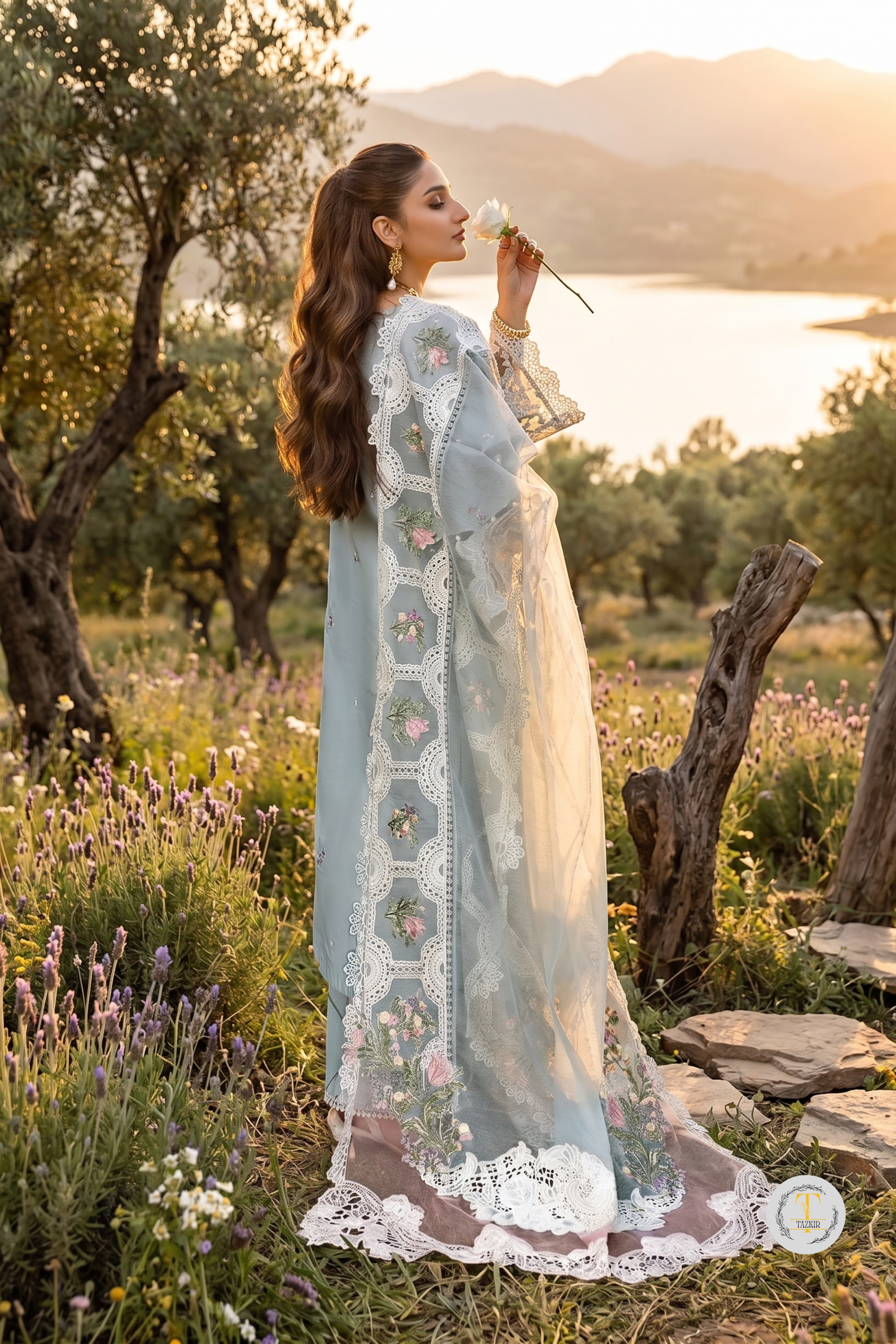 Khushbu - Lawn 3PC Chikenkari Heavy Embroidered Suit | Unstitched Summer Luxe '26