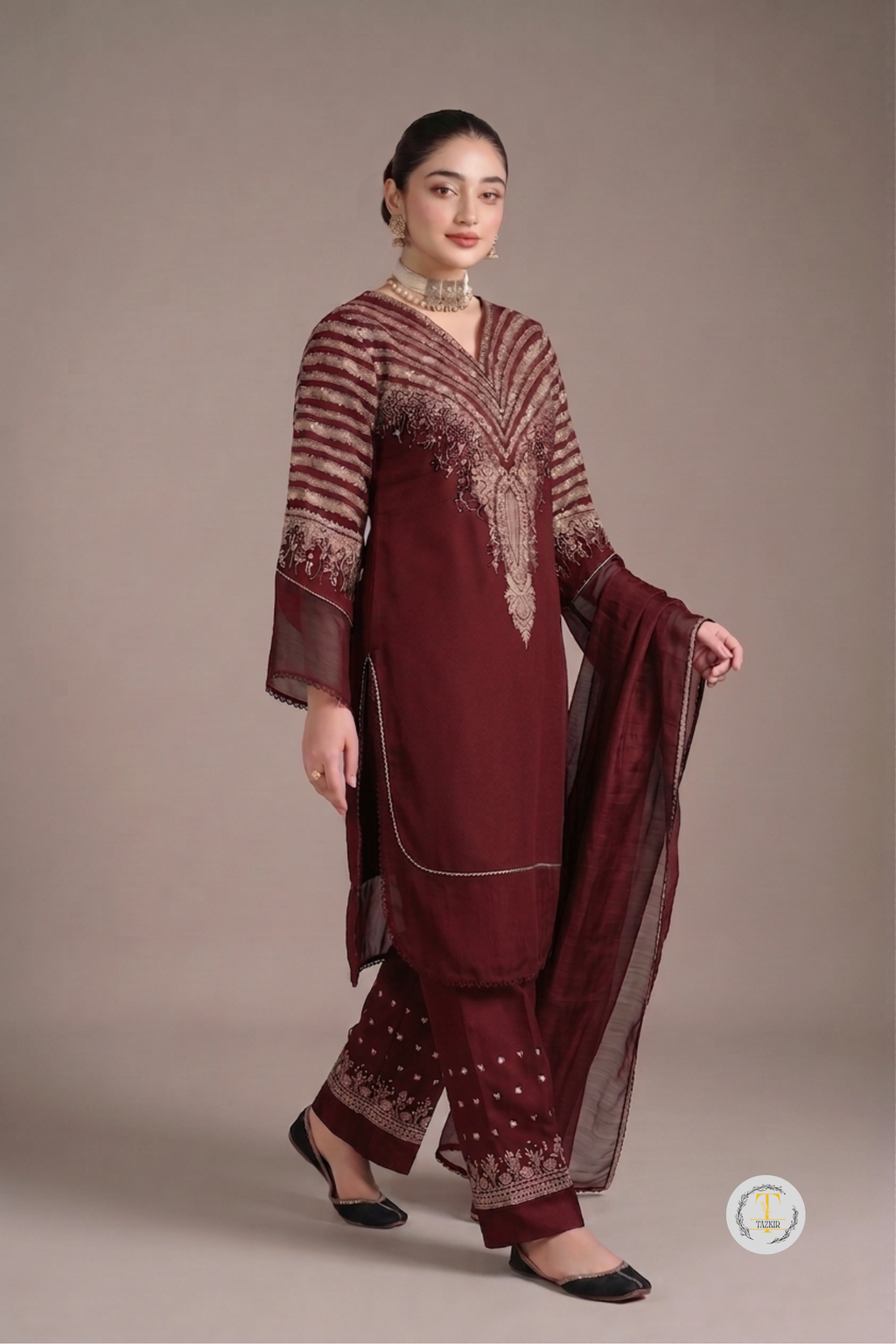 Afia - Lawn 3PC Chikenkari Heavy Embroidered Suit | Unstitched Summer Luxe '26
