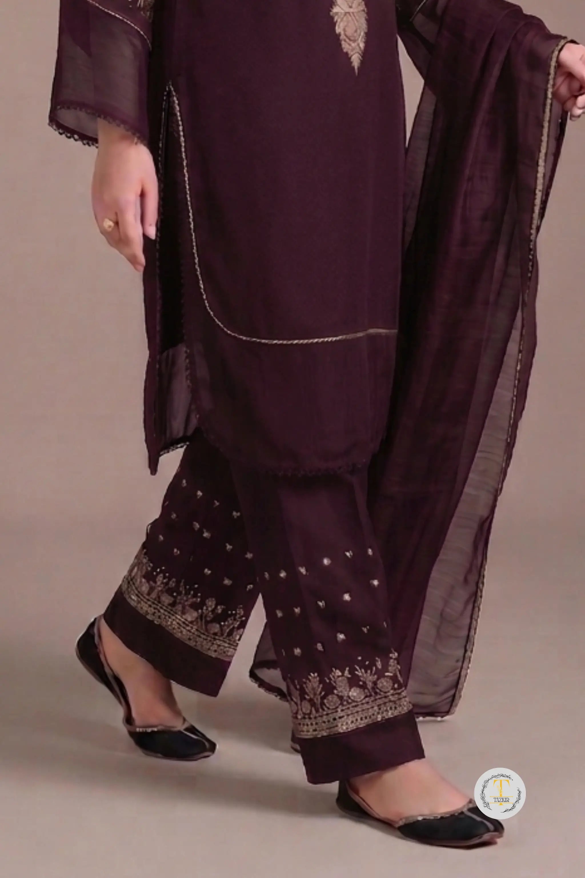 Arwa- Luxury Lawn 3PC Chikenkari Heavy Embroidered Suit | ZF-103 Summer Luxe '26