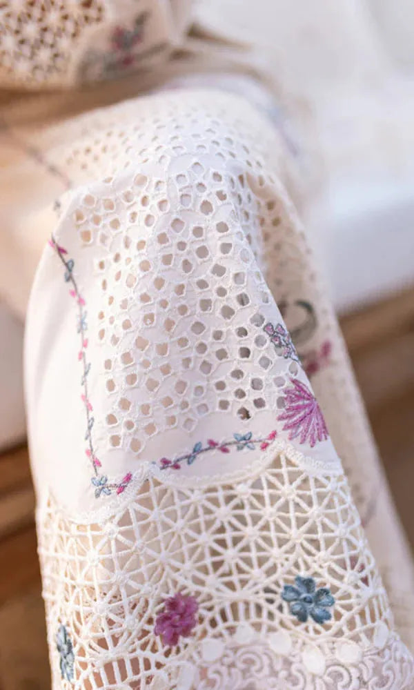 Hania - Luxury Lawn 3PC Chikenkari Heavy Embroidered Suit | ZF-015 Unstitched Summer Luxe '26
