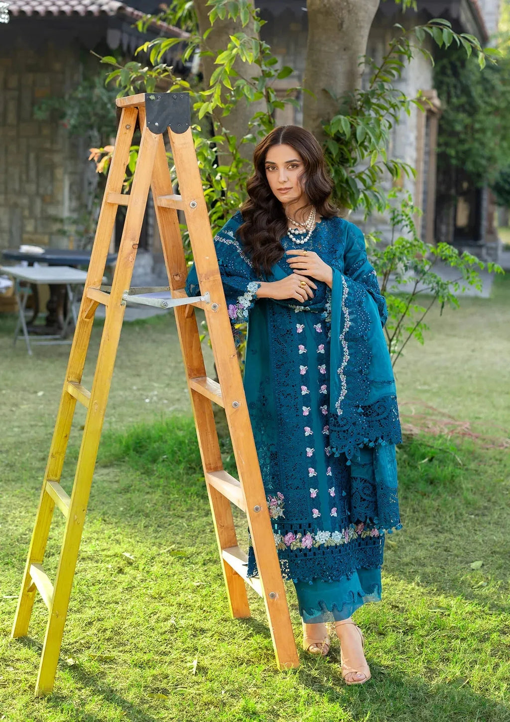 Basma - Luxury Lawn 3PC Chikenkari Heavy Embroidered Suit | ZF-081 Summer Luxe '26