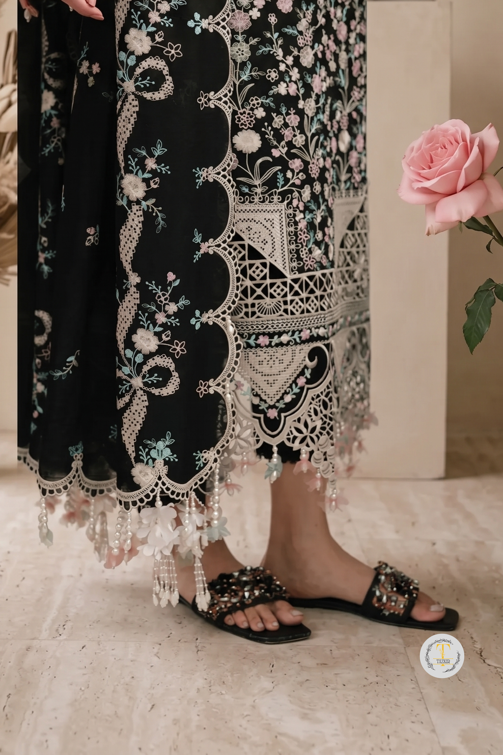 Saba - Lawn 3PC Chikenkari Heavy Embroidered Suit | Unstitched Summer Luxe '26