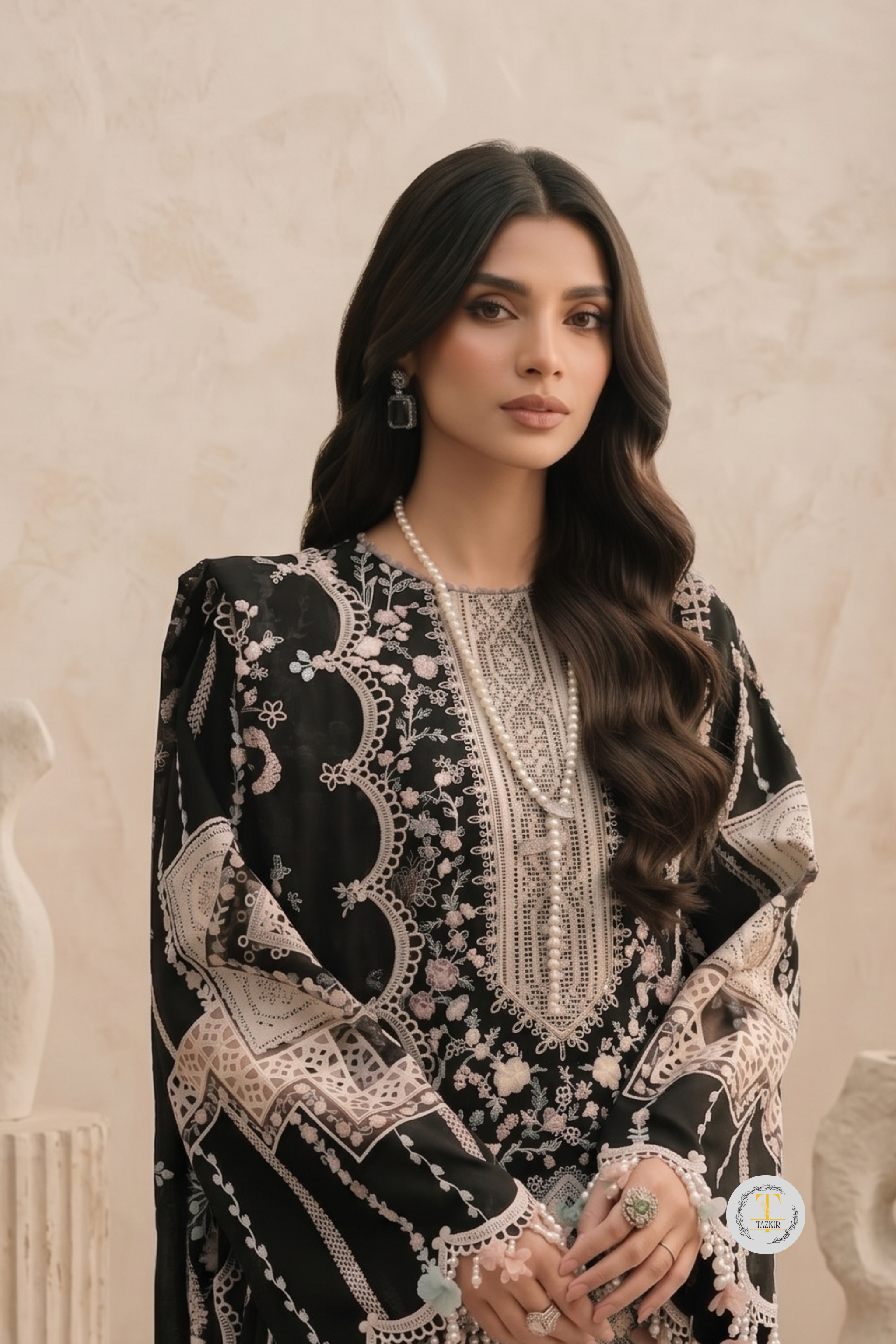 Saba - Lawn 3PC Chikenkari Heavy Embroidered Suit | Unstitched Summer Luxe '26