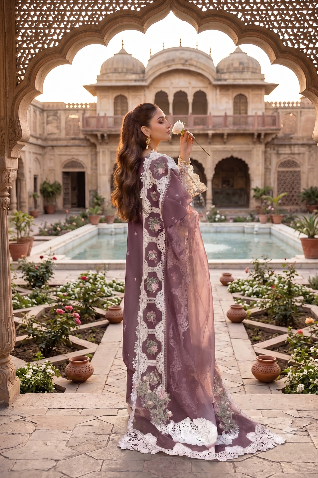 Shabnam - Lawn 3PC Chikenkari Heavy Embroidered Suit | Unstitched Summer Luxe '26