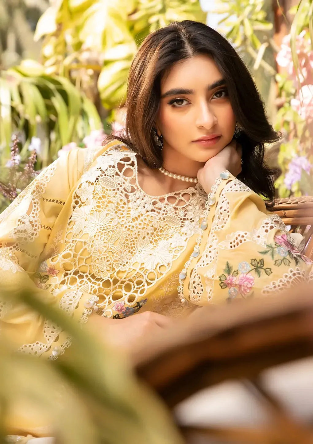 Dua- Luxury Lawn 3PC Chikenkari Heavy Embroidered Suit | ZF 056 Unstitched Summer Luxe '26