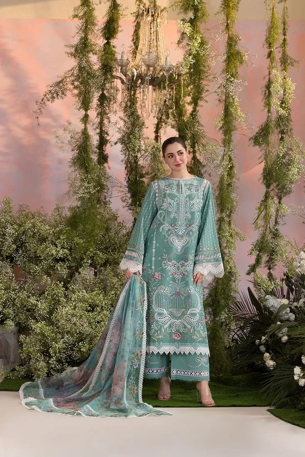 Dalia - Luxury Lawn 3PC Chikenkari Heavy Embroidered Suit | ZF-073 Unstitched Summer Luxe '26