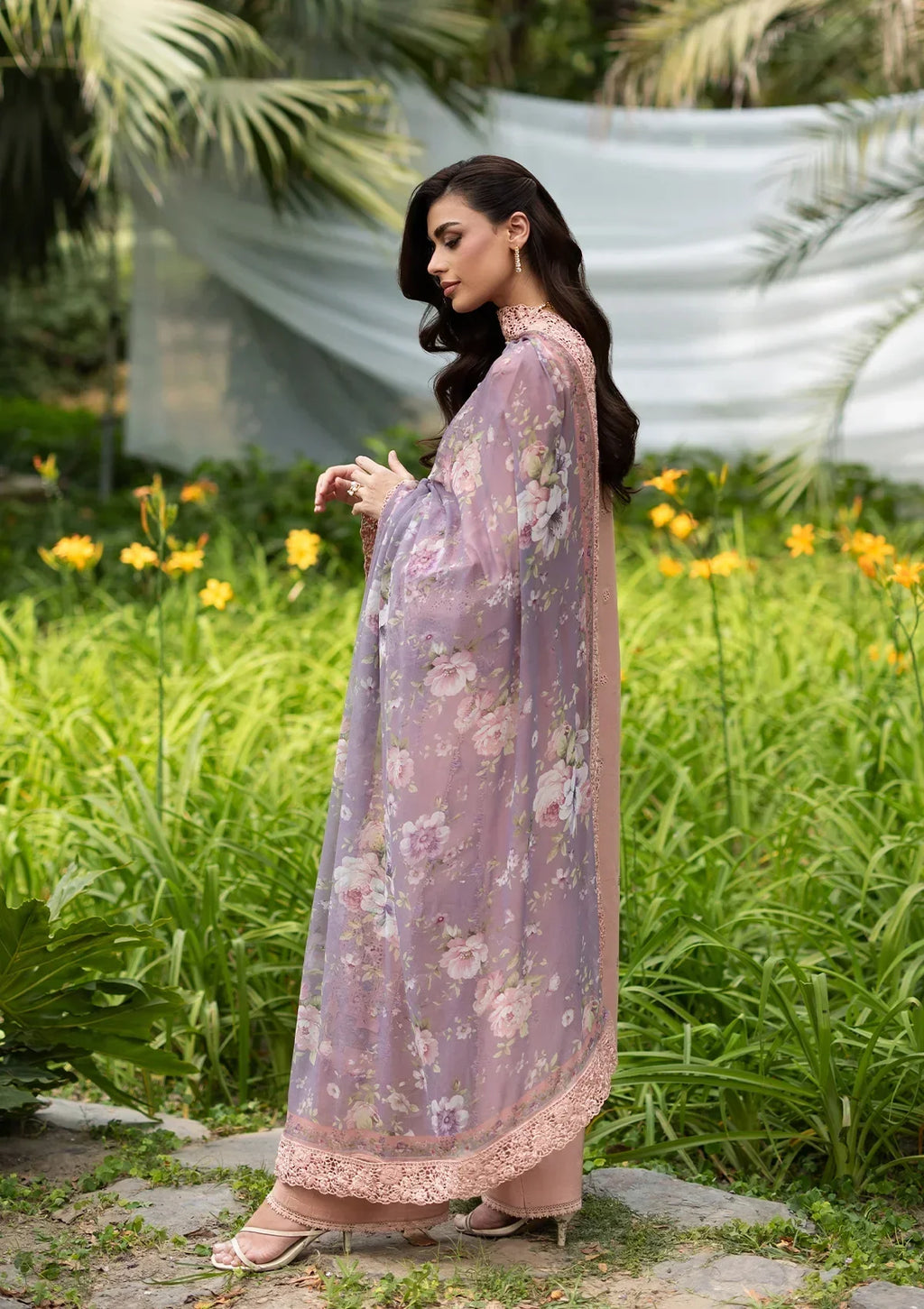 Roxan - Luxury Dhanak 3PC Chikenkari Heavy Embroidered Suit | EA-W-119 Luxe '26