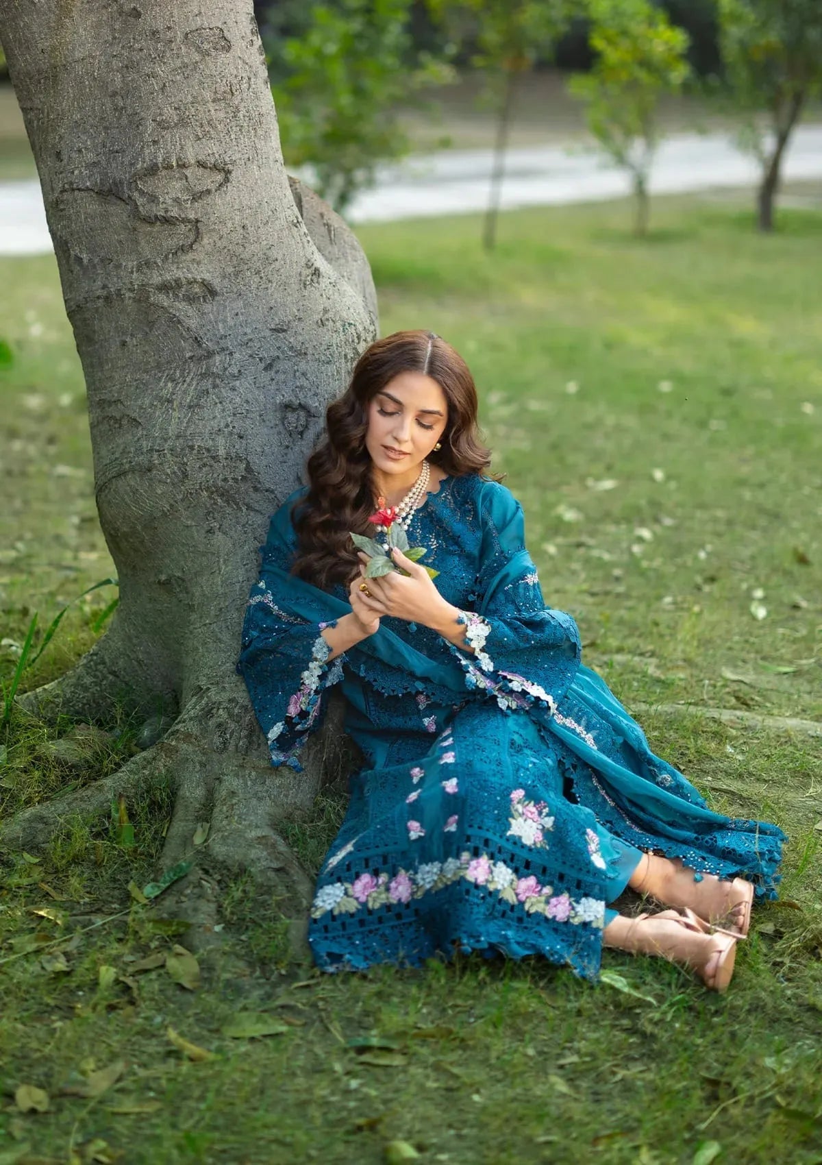 Basma - Luxury Lawn 3PC Chikenkari Heavy Embroidered Suit | ZF-081 Summer Luxe '26