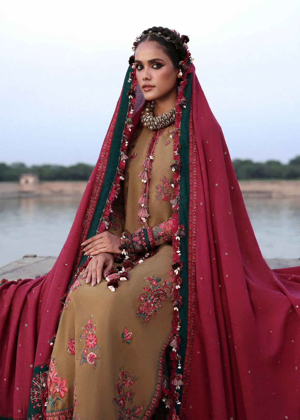 Aqsa - Luxury Lawn 3PC Chikenkari Heavy Embroidered Suit | ZF-017 Unstitched Summer Luxe '26