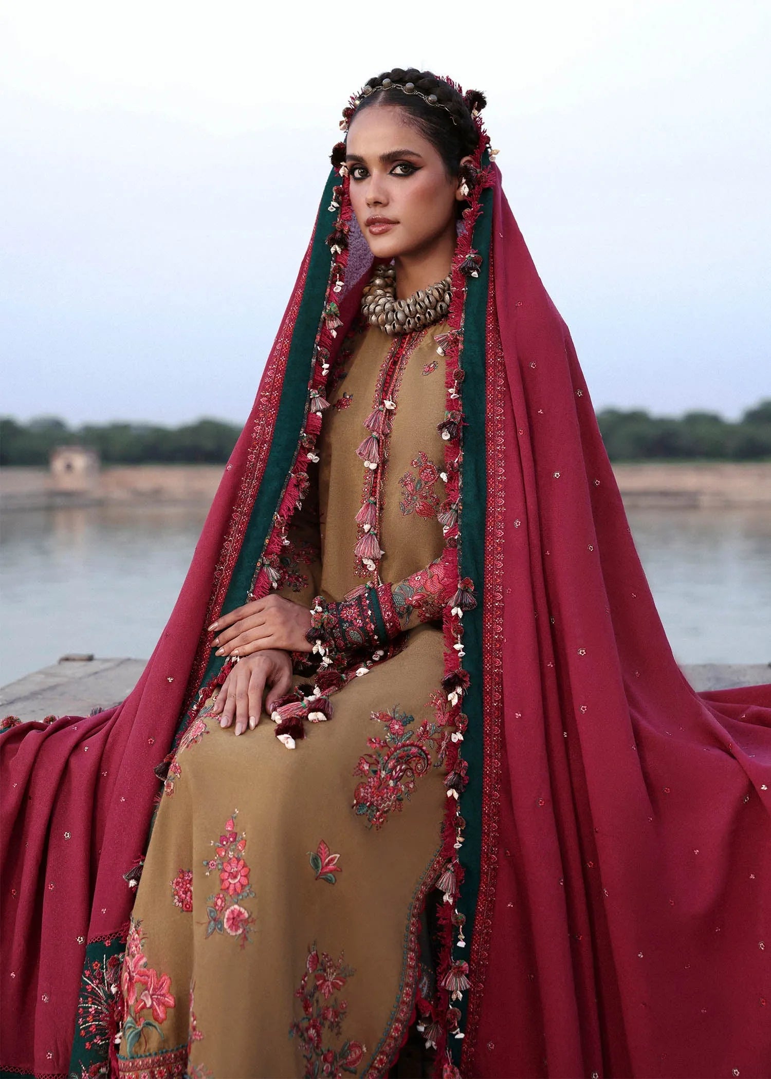Aqsa - Luxury Lawn 3PC Chikenkari Heavy Embroidered Suit | ZF-017 Unstitched Summer Luxe '26