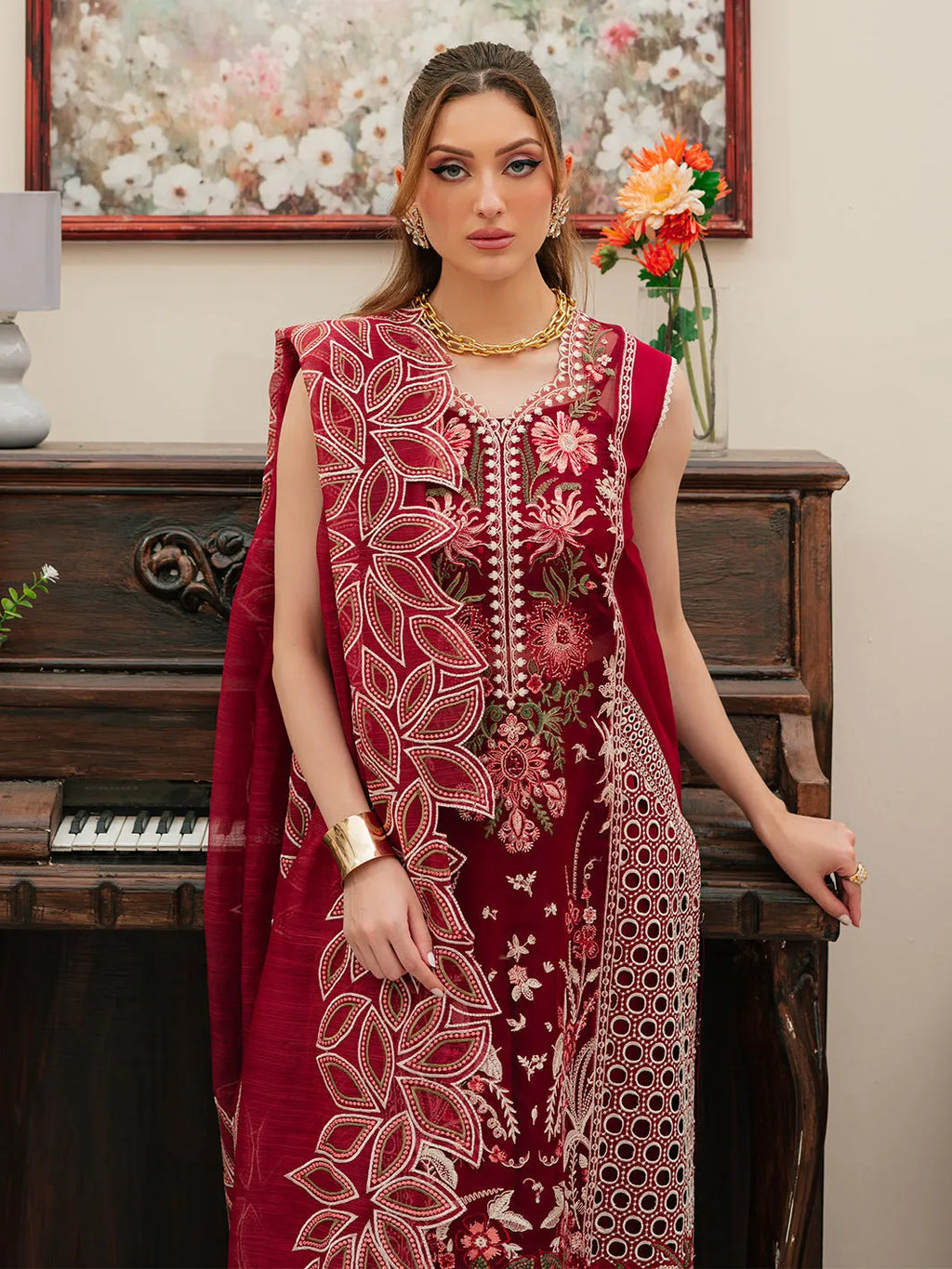 Gökçe - Luxury Lawn 3PC Chikenkari Heavy Embroidered Suit | EA-088 Summer Luxe '26