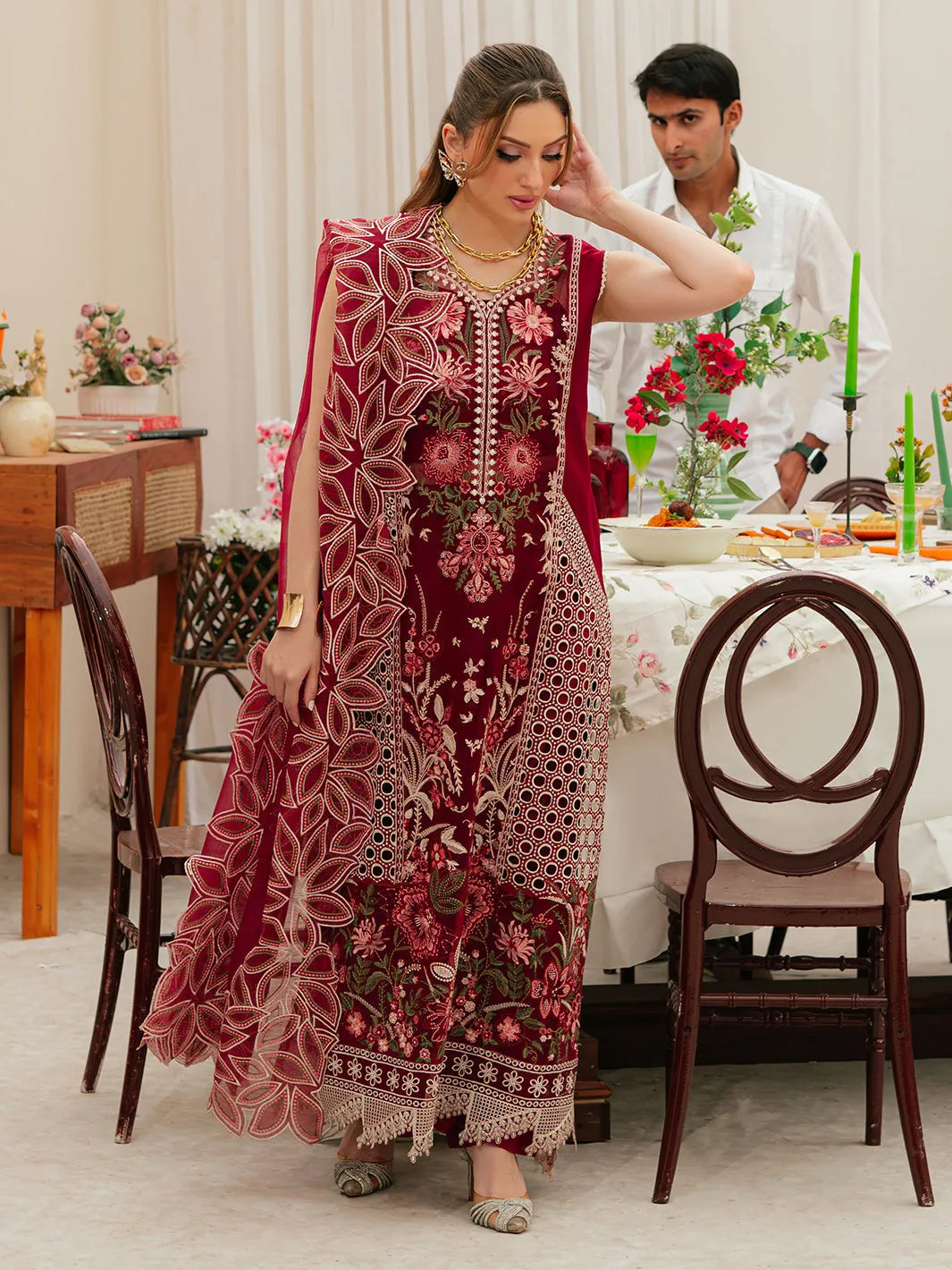 Gökçe - Luxury Lawn 3PC Chikenkari Heavy Embroidered Suit | EA-088 Summer Luxe '26