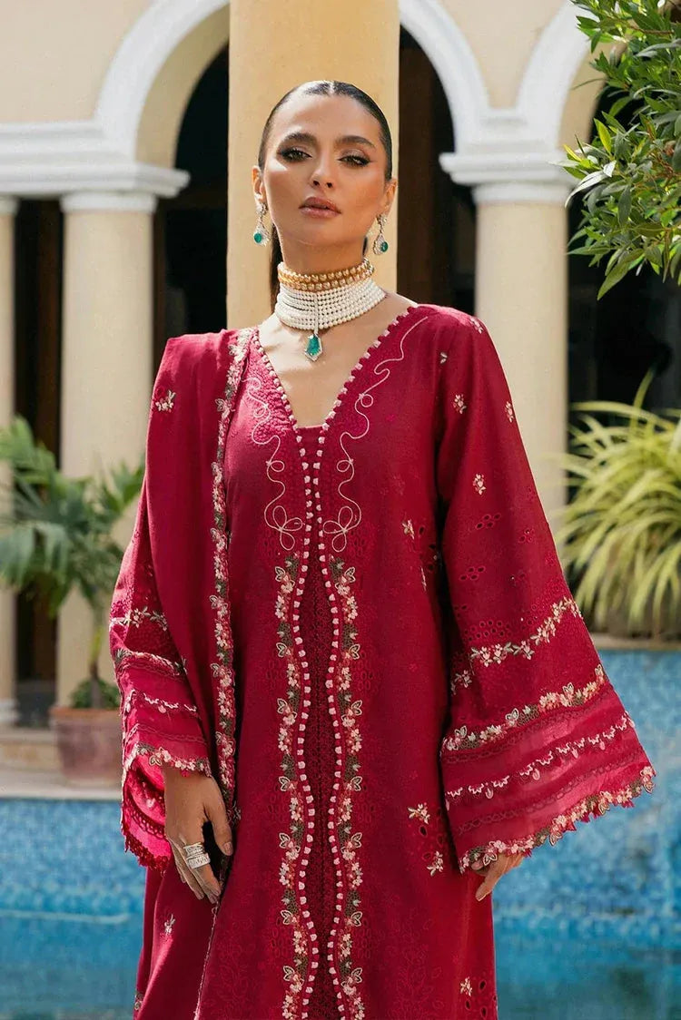 Zubi - Luxury Lawn 3PC Chikenkari Heavy Embroidered Suit | Unstitched Summer Luxe '26