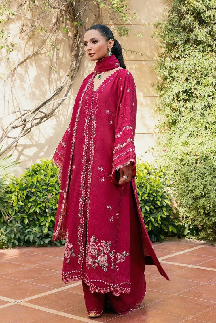 Zubi - Luxury Lawn 3PC Chikenkari Heavy Embroidered Suit | Unstitched Summer Luxe '26