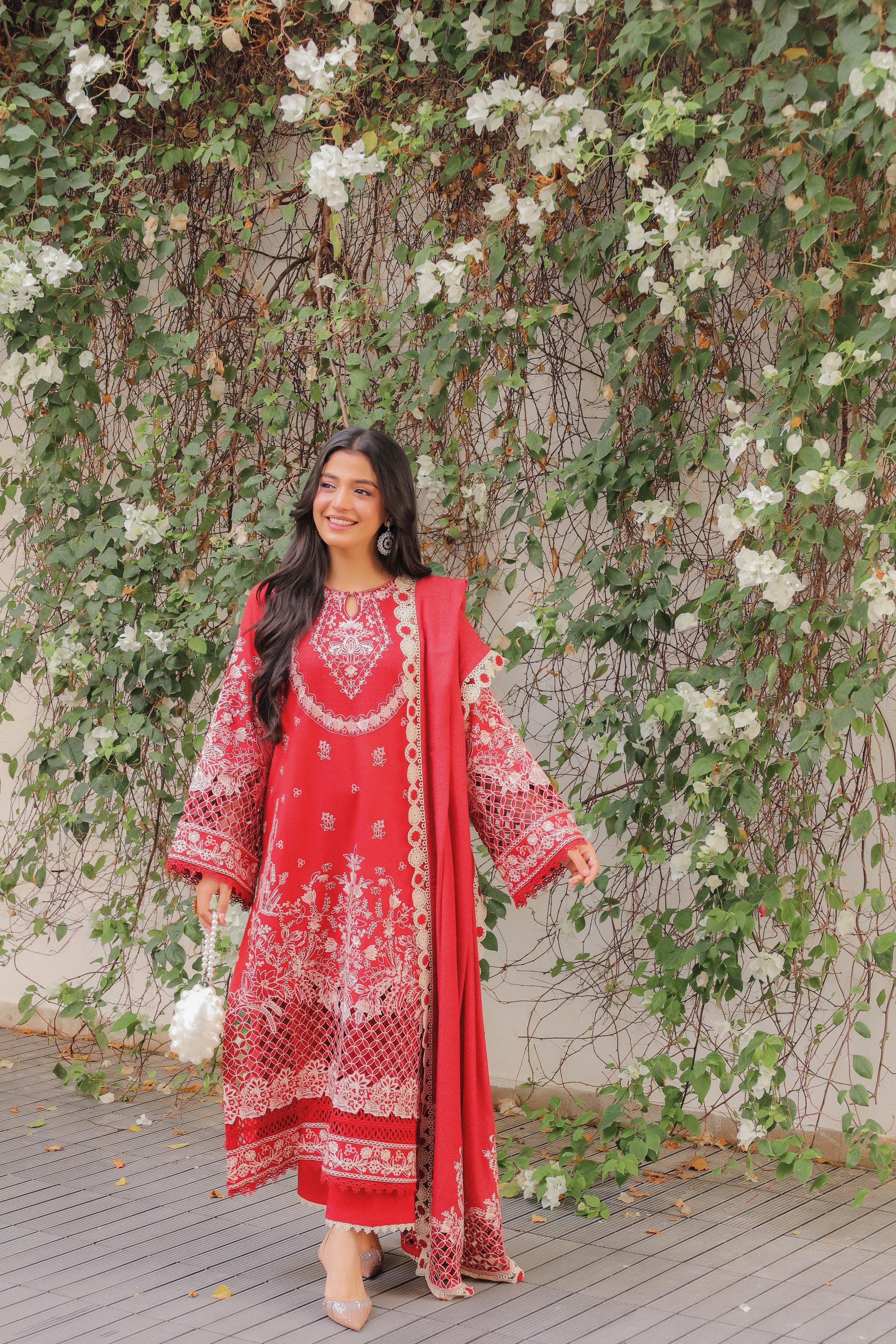 Sadaf - Luxury Lawn 3PC Chikenkari Heavy Embroidered Suit | Unstitched Summer Luxe '26