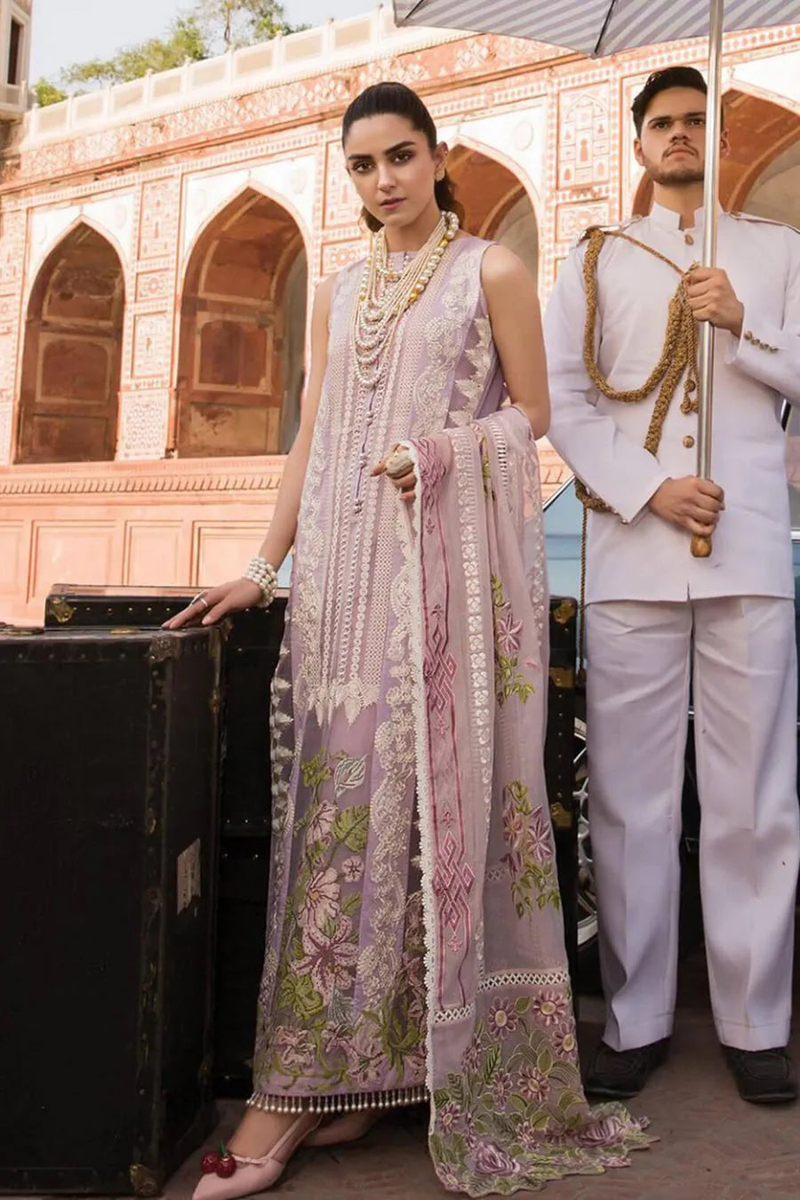 Wania - Luxury Lawn 3PC Chikenkari Heavy Embroidered Suit | Unstitched Summer Luxe '26