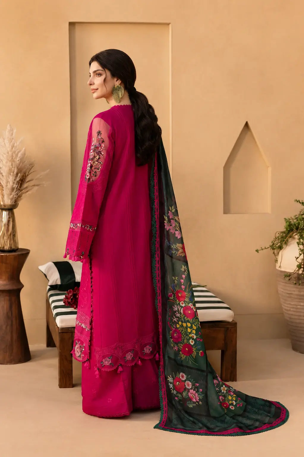 Sunehri - Luxury 3PC Chikenkari Heavy Embroidered Suit | ZF-098Zaroon Luxe '26
