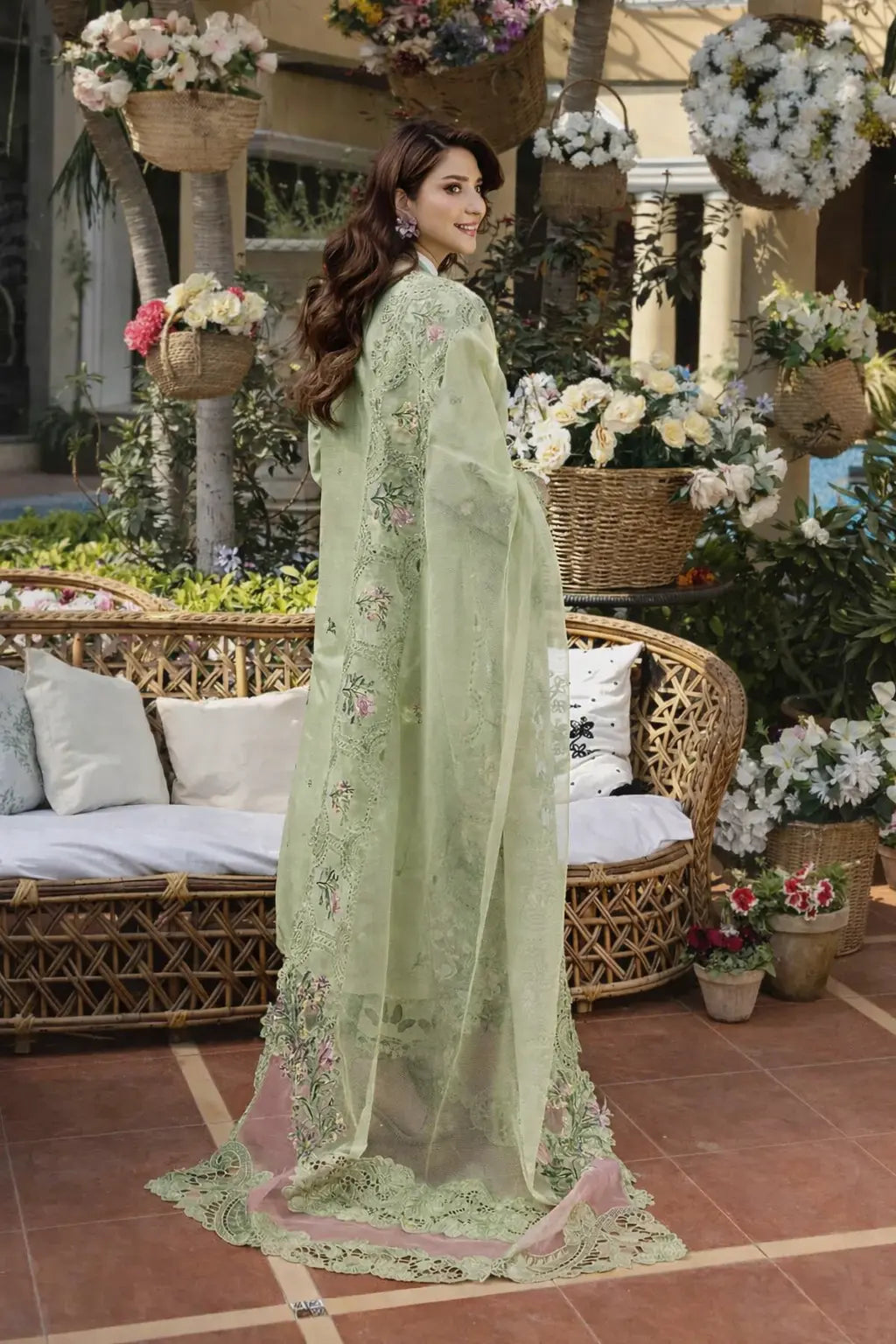 Rangreza - Zf-08 Luxury Lawn 3PC Chikenkari Heavy Embroidered Suit | Summer Luxe '26