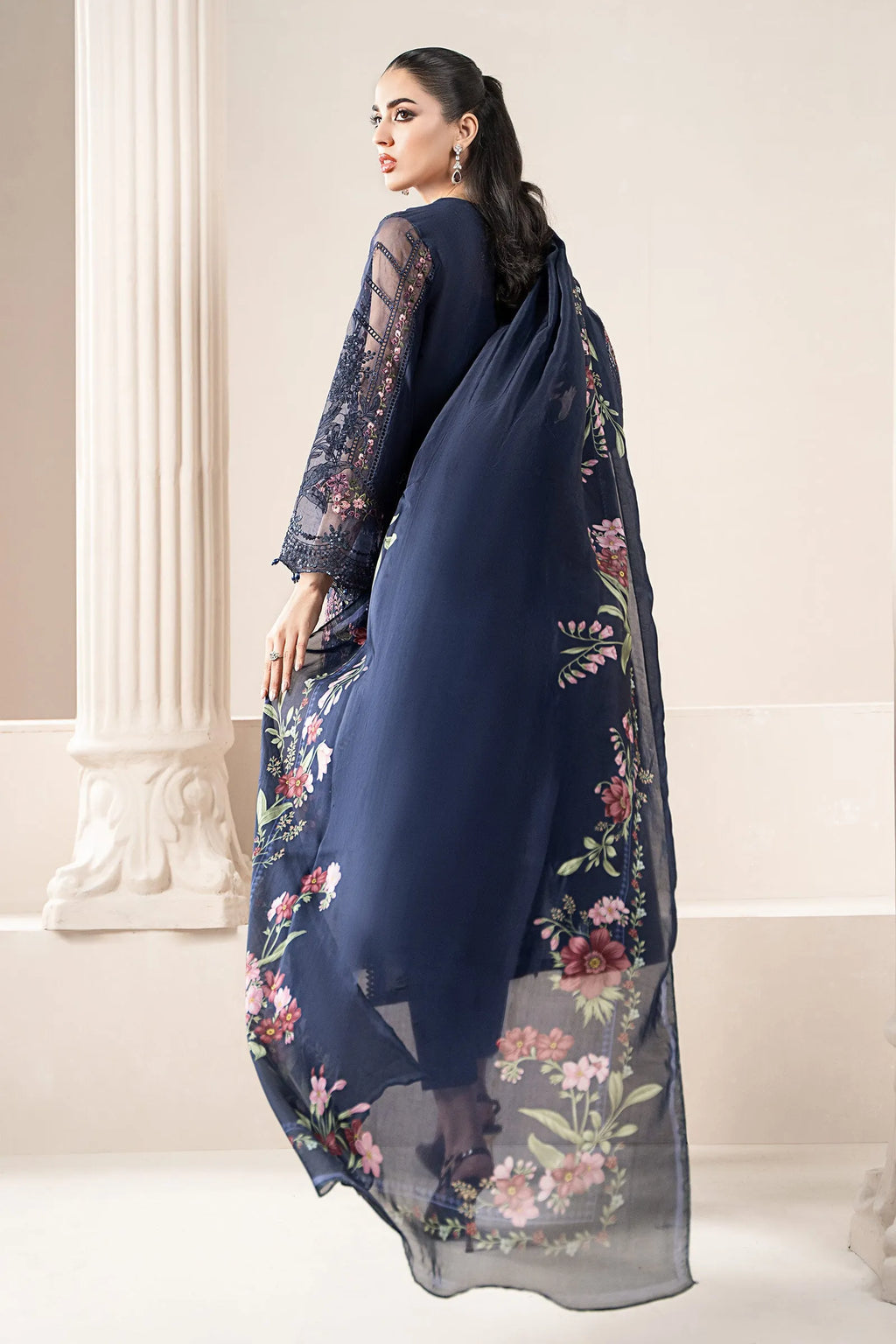 Samira - Luxury Lawn 3PC Chikenkari Heavy Embroidered Suit | ZF-072 Unstitched Summer Luxe '26