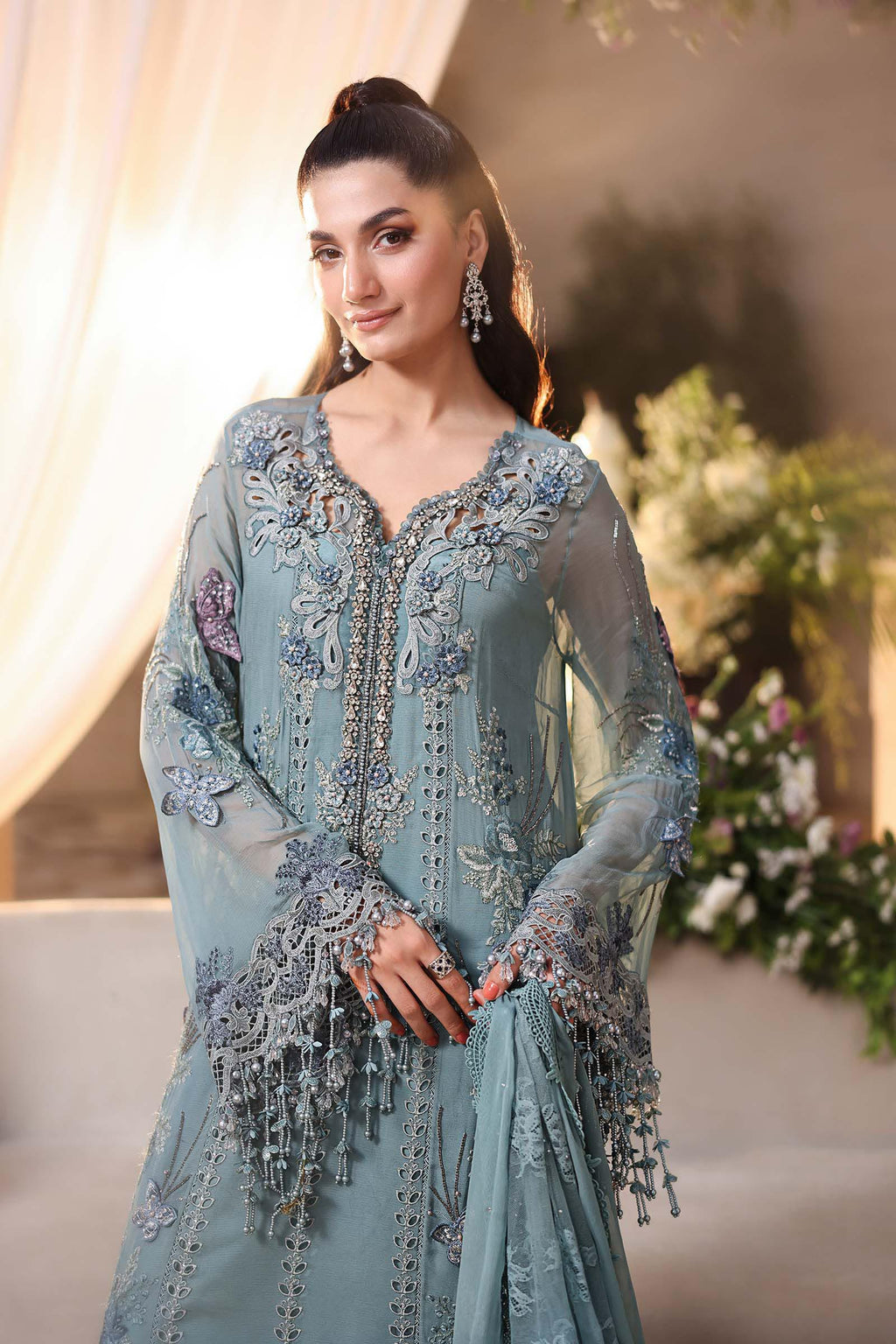 Delkash - Luxury Viscose 3PC Chikenkari Heavy Embroidered Suit | EA-W- 129  Luxe '26