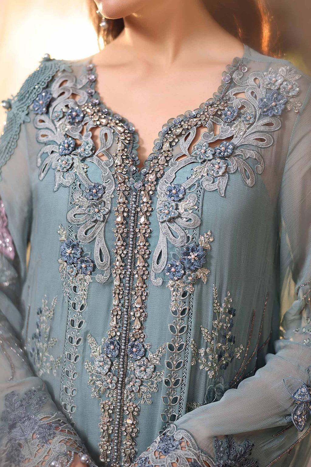 Delkash - Luxury Viscose 3PC Chikenkari Heavy Embroidered Suit | EA-W- 129  Luxe '26