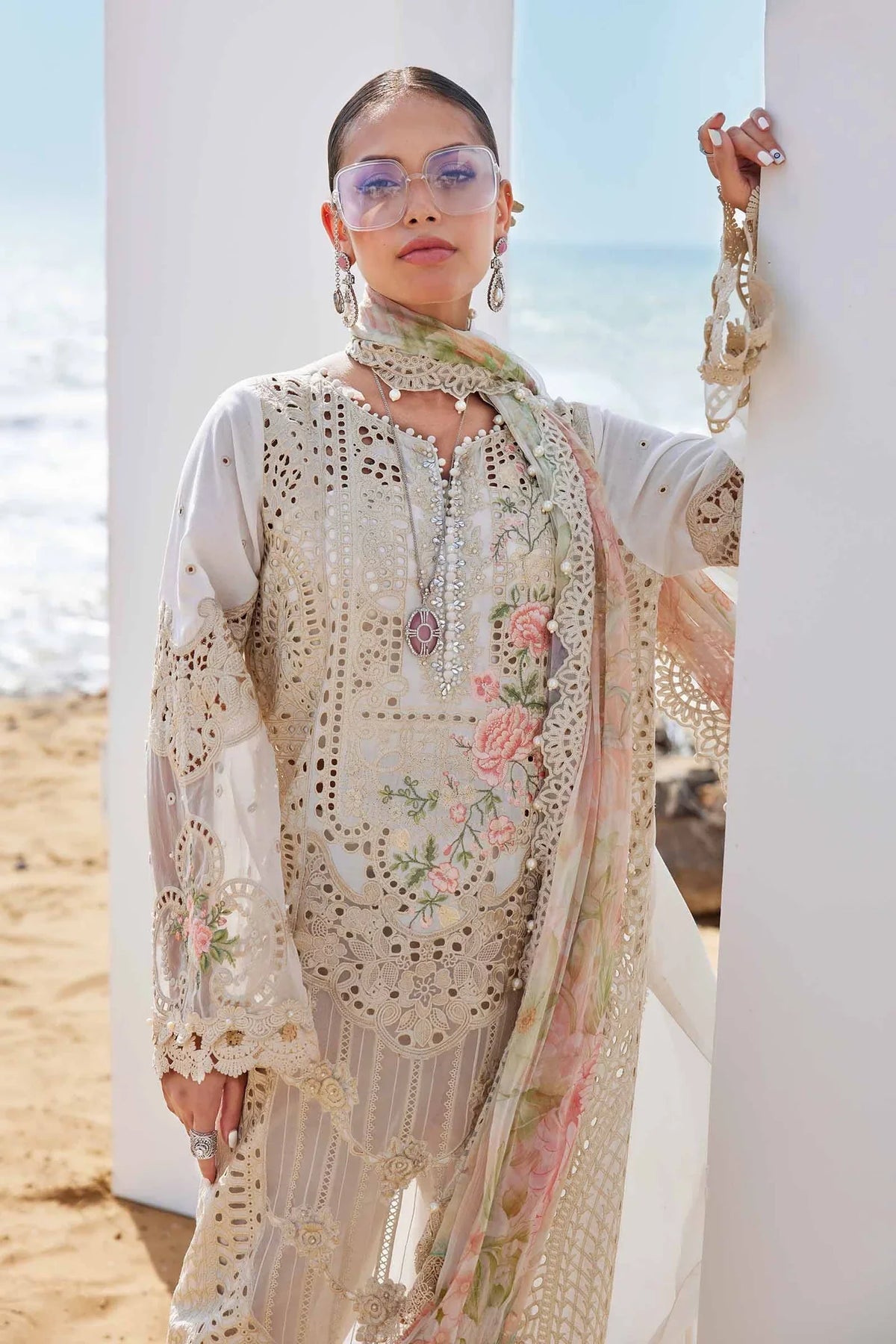 Negin - Luxury Dhanak 3PC Chikenkari Heavy Embroidered Suit | EA-W- 125  Luxe '26