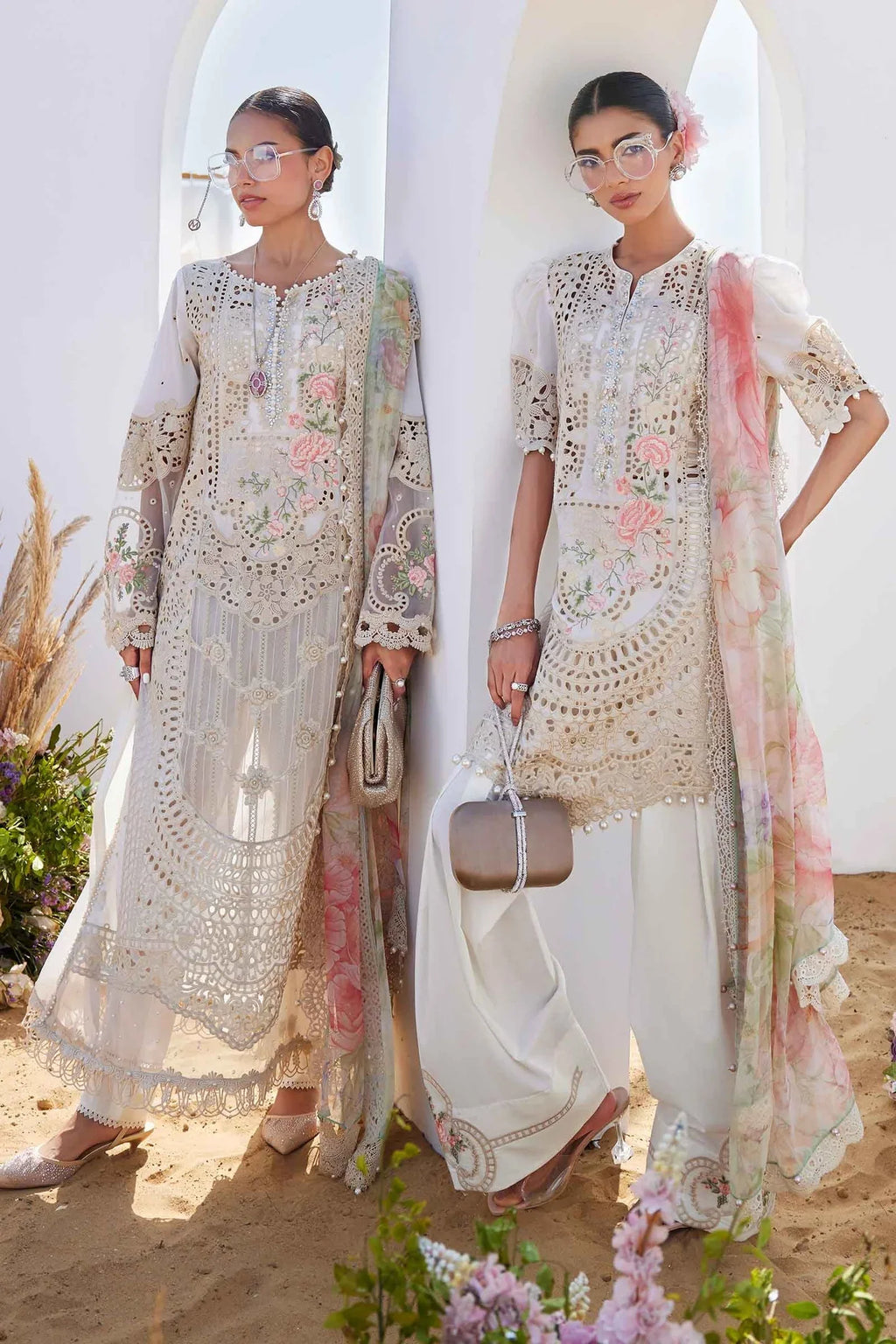 Negin - Luxury Dhanak 3PC Chikenkari Heavy Embroidered Suit | EA-W- 125  Luxe '26