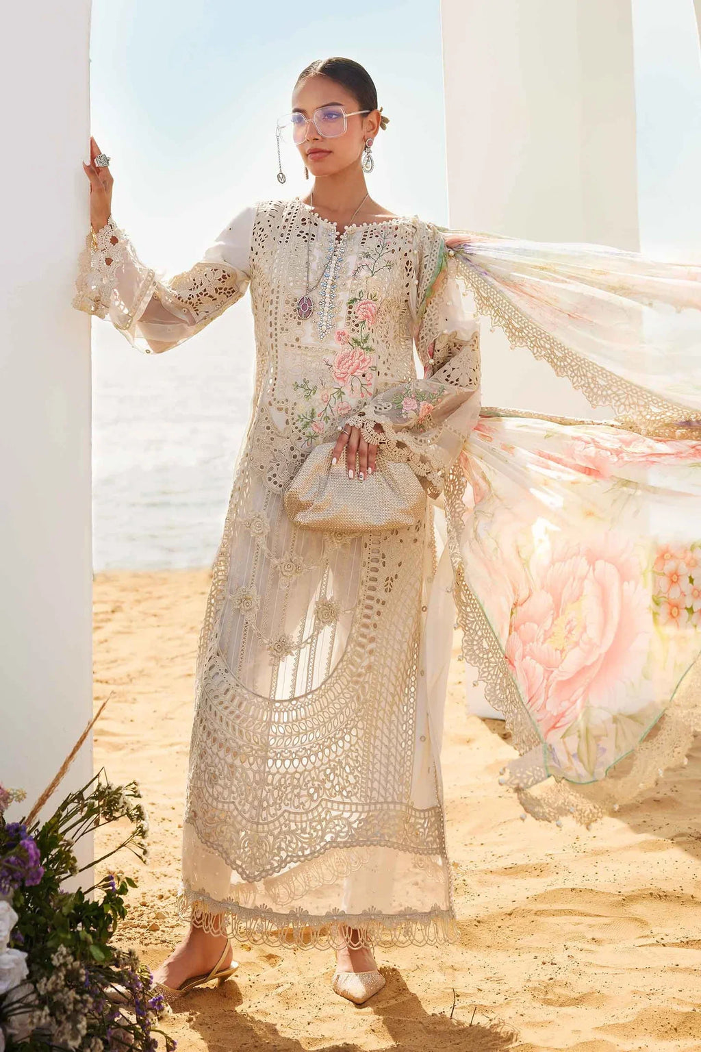 Negin - Luxury Dhanak 3PC Chikenkari Heavy Embroidered Suit | EA-W- 125  Luxe '26