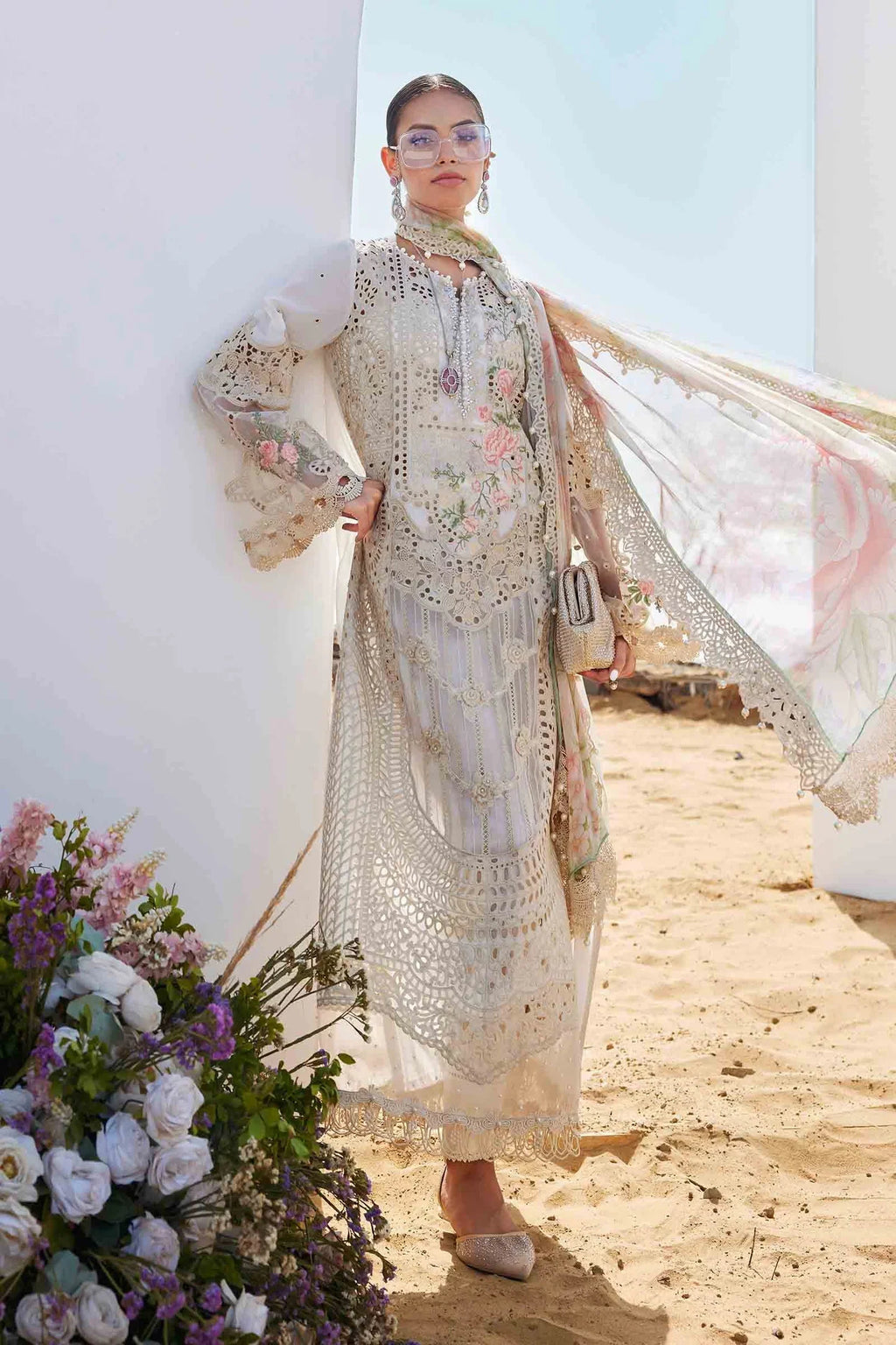 Negin - Luxury Dhanak 3PC Chikenkari Heavy Embroidered Suit | EA-W- 125  Luxe '26