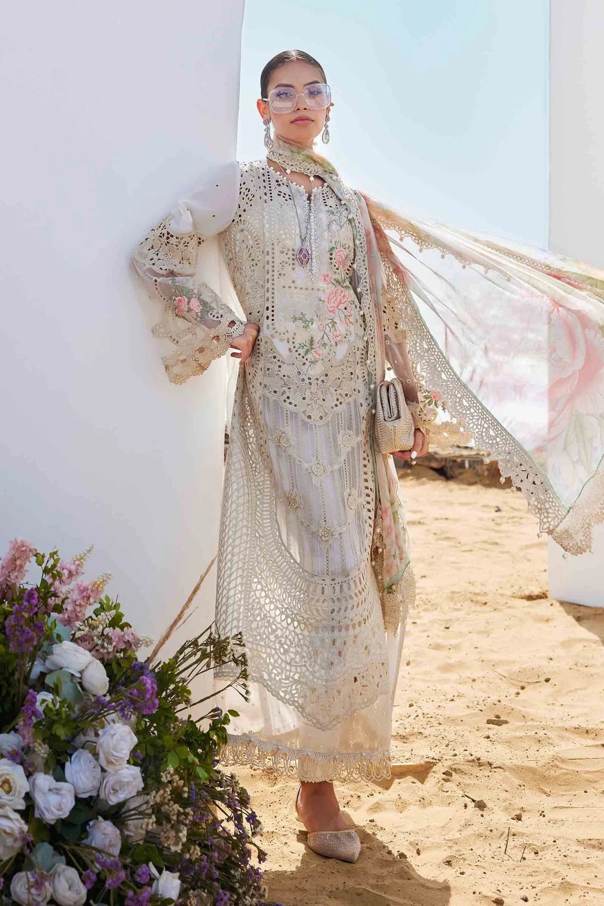 Negin - Luxury Dhanak 3PC Chikenkari Heavy Embroidered Suit | EA-W- 125  Luxe '26